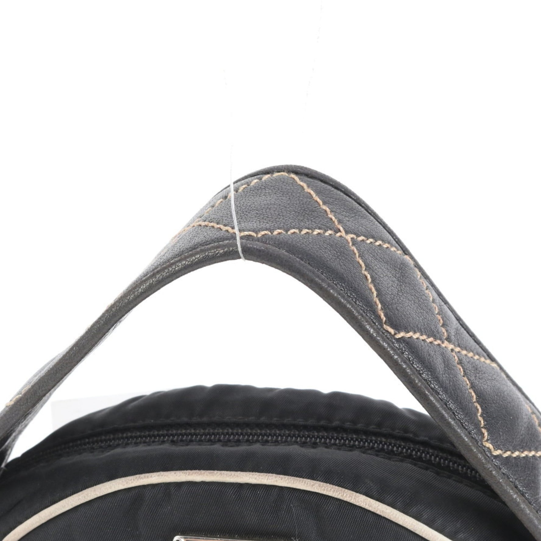 Prada Tessuto Nylon Triangle Logo Quilted Leather Handbag Tote