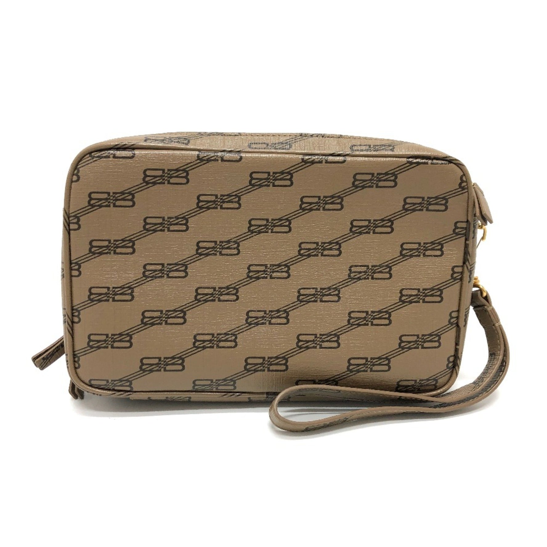 Balenciaga logo Pochette bag Clutch bag Brown GoldHardware