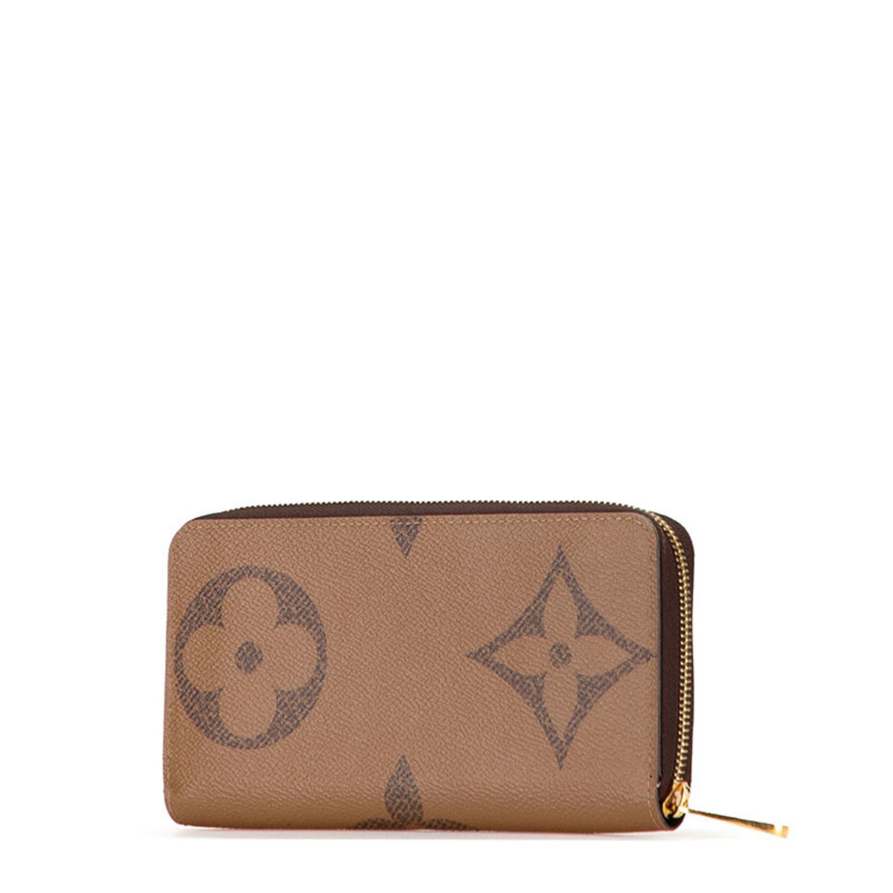 Louis Vuitton Monogram Giant Reverse Long Wallet with Round Zipper, Leather, LOUIS VUITTON