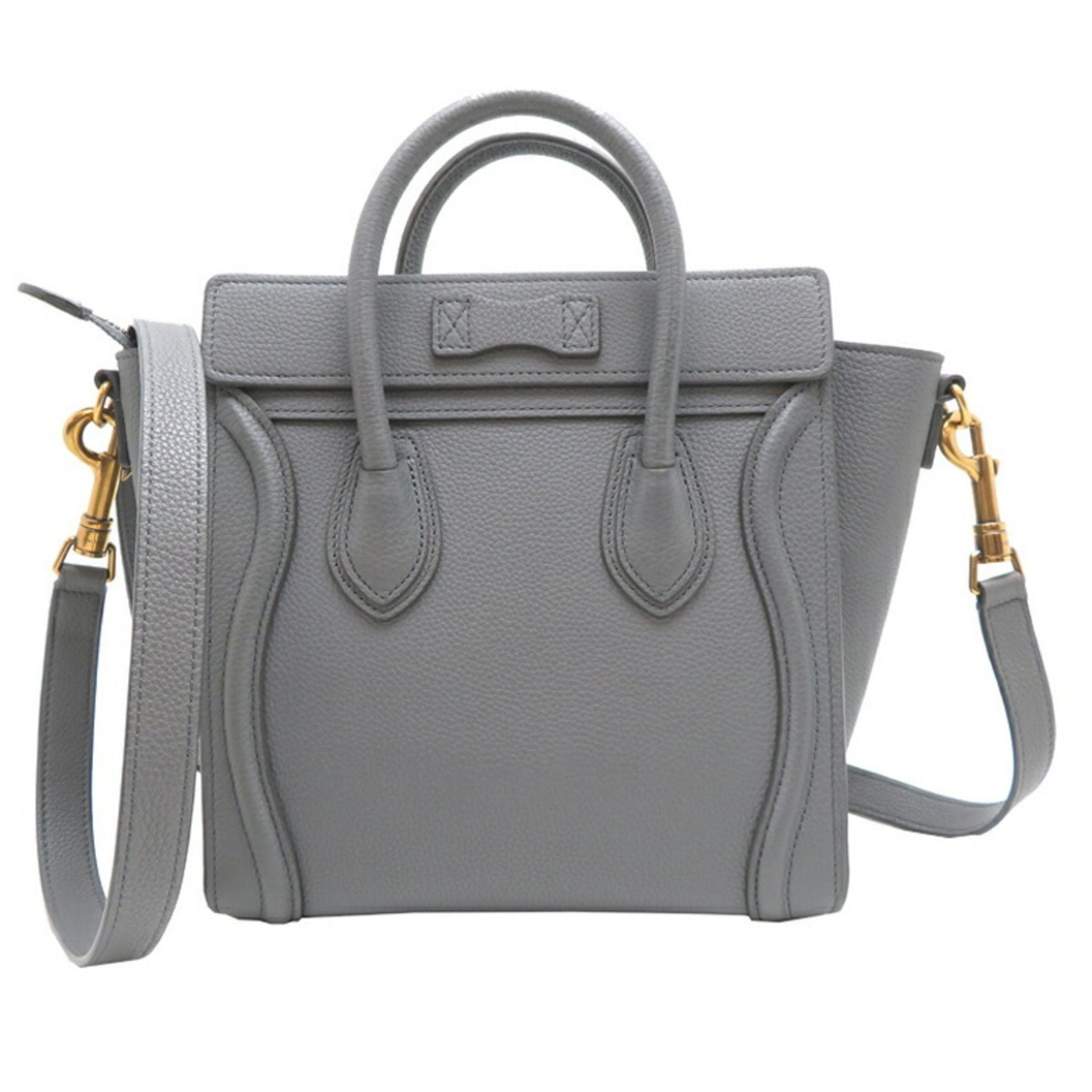 Celine Luggage Nano Shopper Handbag Calfskin Coal (Grey)