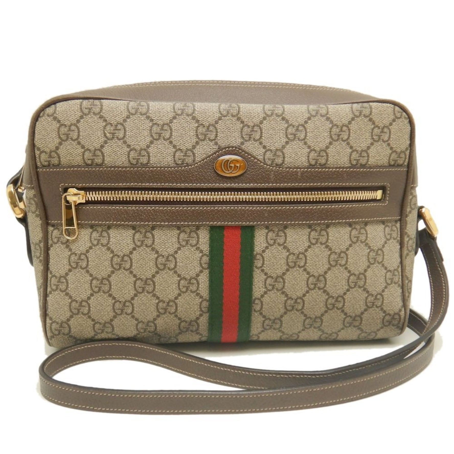 GUCCI Ophidia GG Supreme Shoulder Bag in Canvas, Beige and Brown