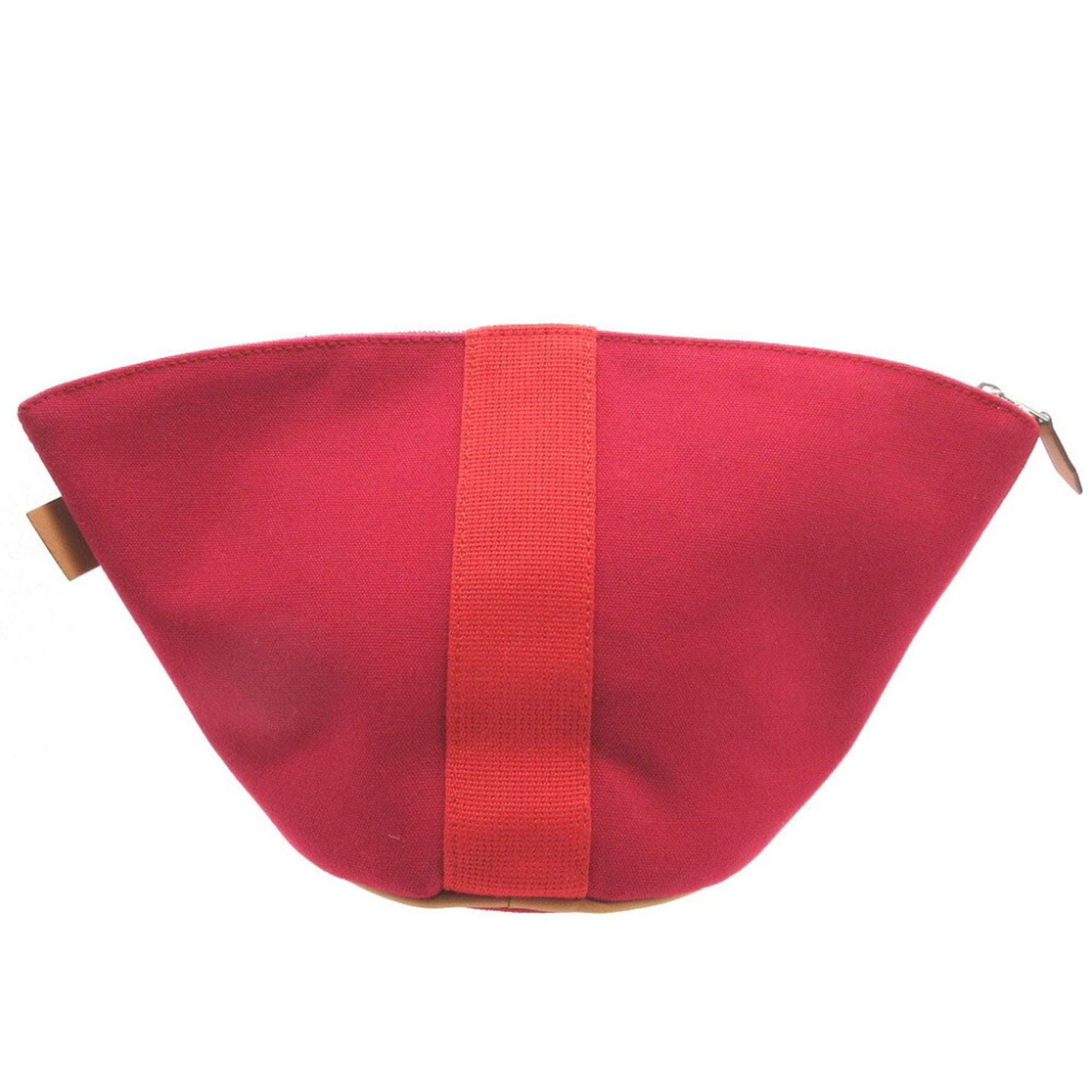 Hermes Palmire Canvas Rouge Vif Prune Pouch