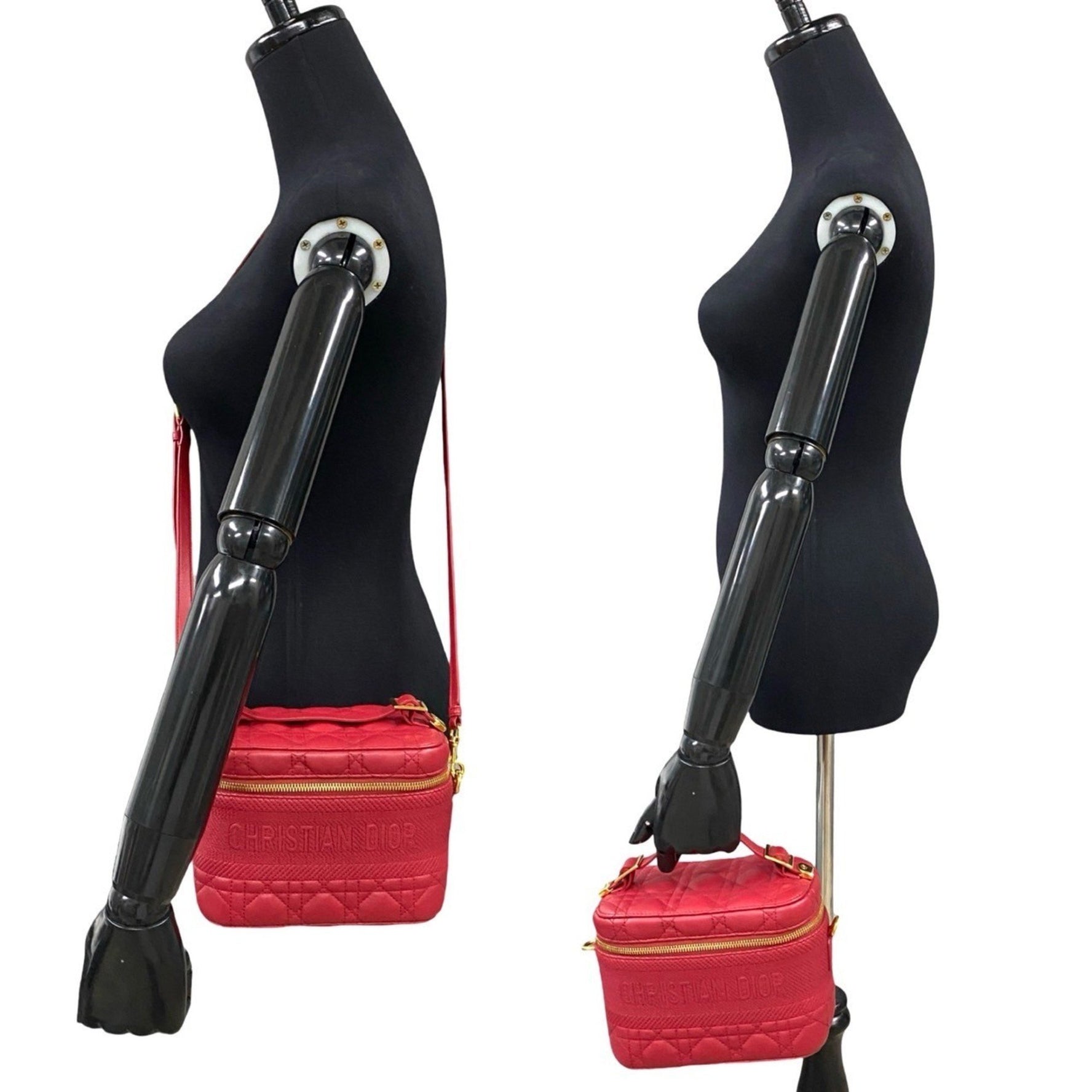 Christian Dior Travel Small Leather Bag, Genuine Leather, Handbag/Vanity Bag/Shoulder Red, 966-7