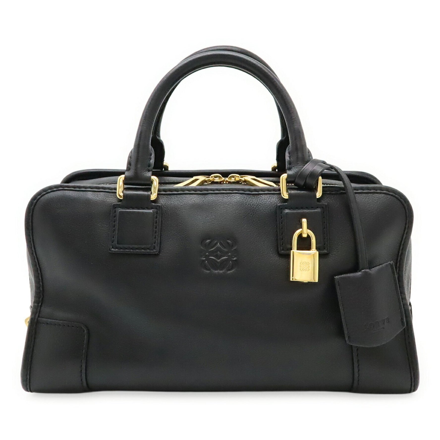 LOEWE Amazona 28 Anagram Handbag in Black Leather