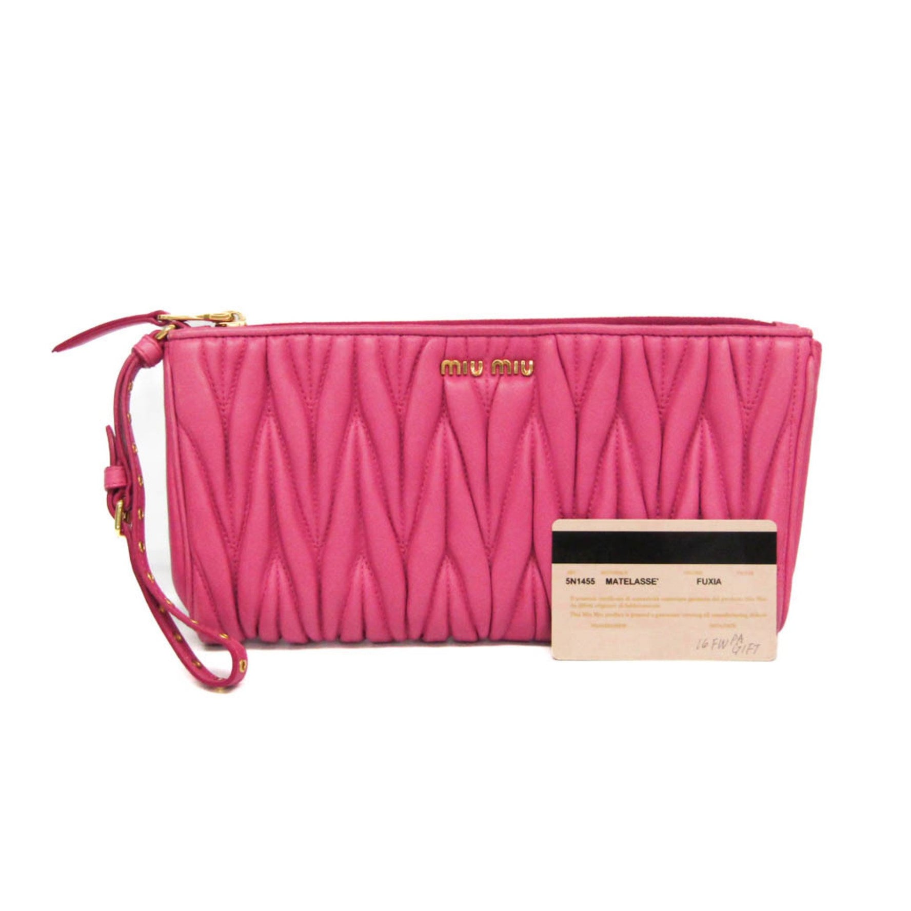 Miu Miu Matelasse Leather Clutch Bag,Pouch