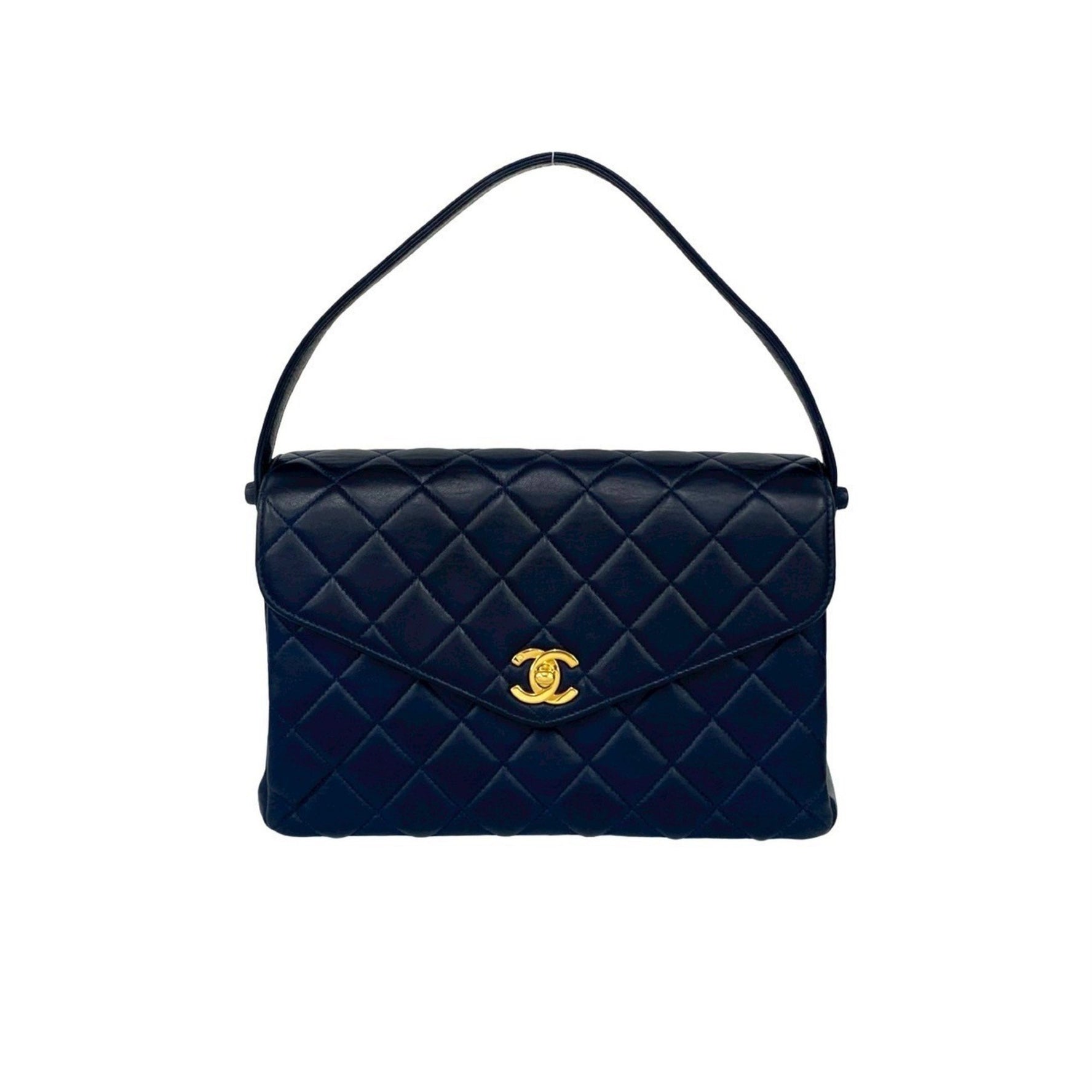 CHANEL Matelasse Coco Mark Lambskin Double-Face Leather Handbag