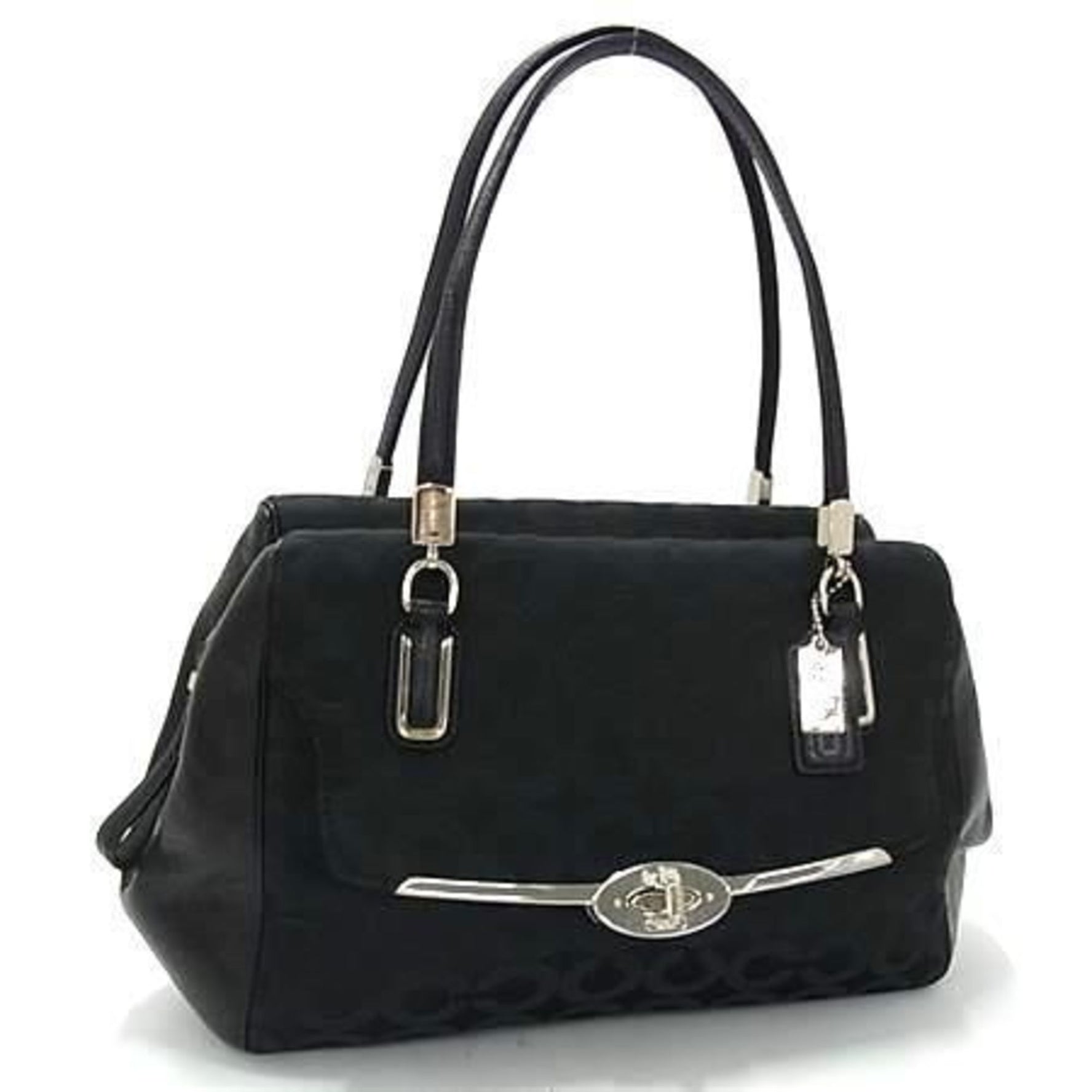 COACH Op Art Shoulder Bag -25638 Canvas x Leather