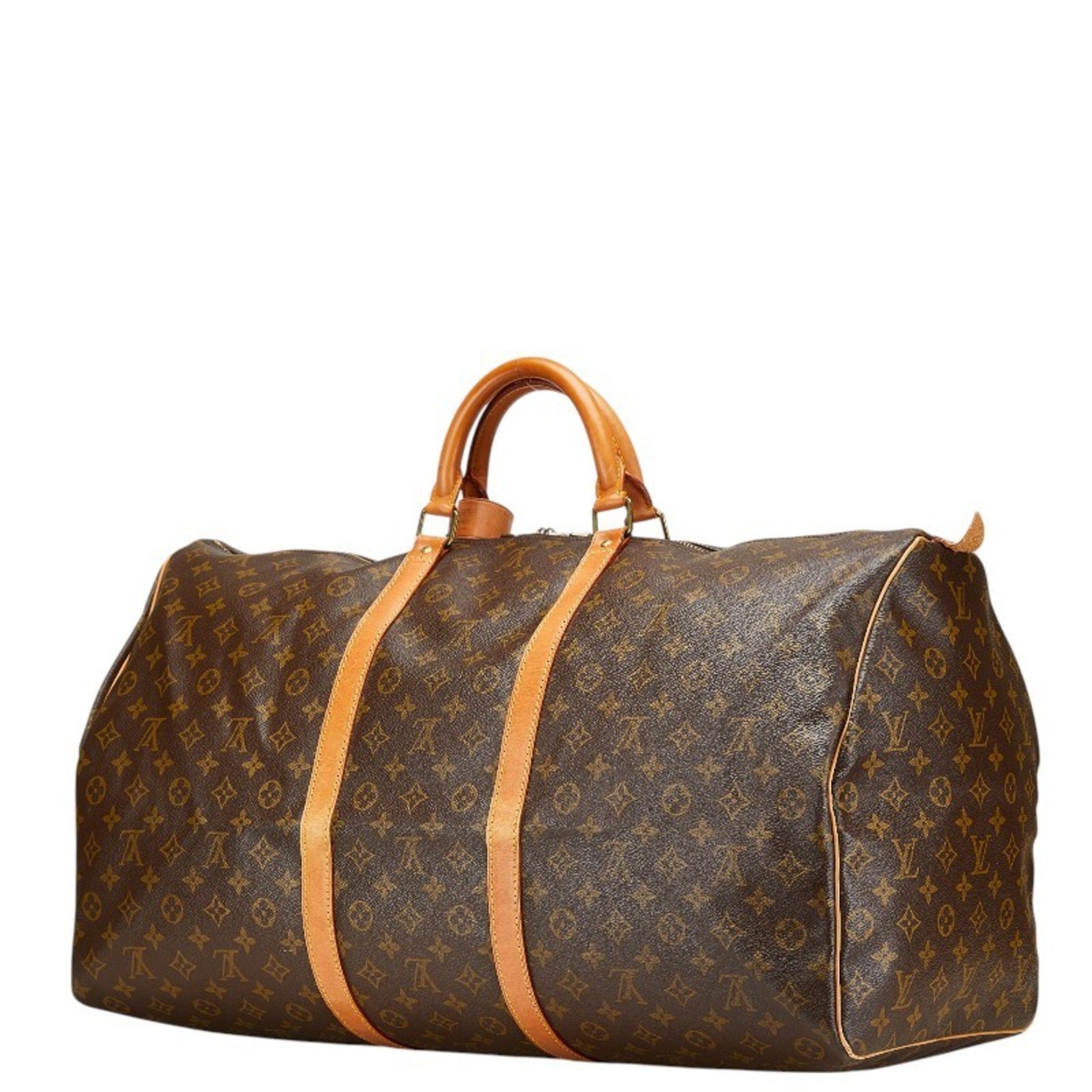 Louis Vuitton Monogram Keepall Bandouliere 60 Boston Bag M41412 Brown PVC Leather Women's LOUIS VUITTON