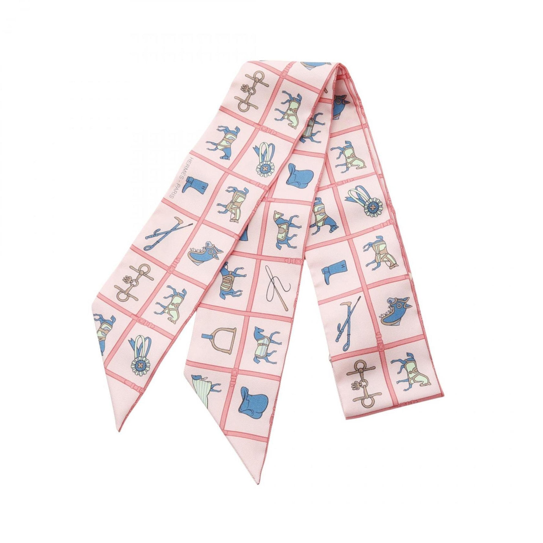 Hermes Hermès Twilly Silk Scarf Multicolored, Pink