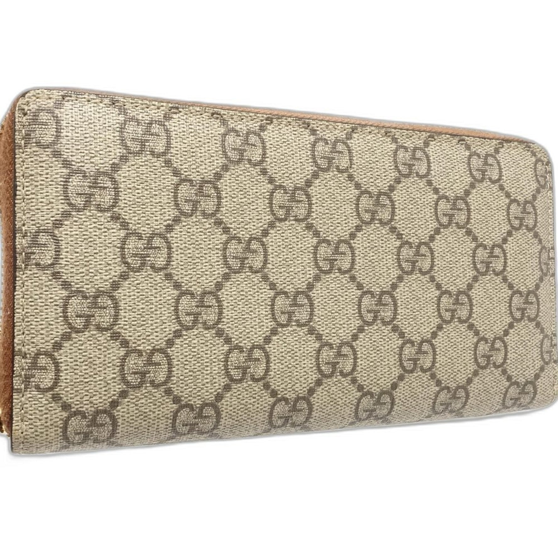 GUCCI Long Wallet Round GG Supreme Canvas