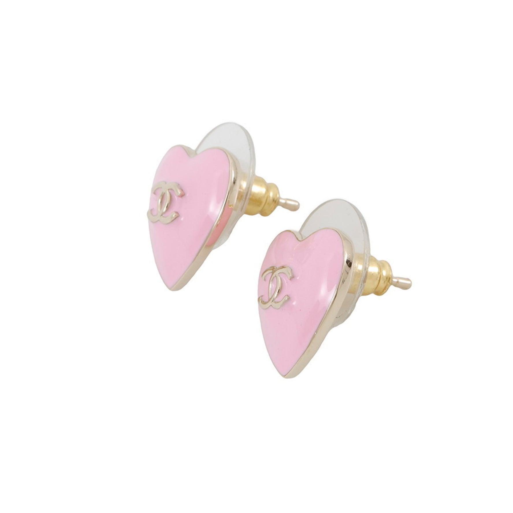 Chanel Coco Mark Heart Motif Earrings