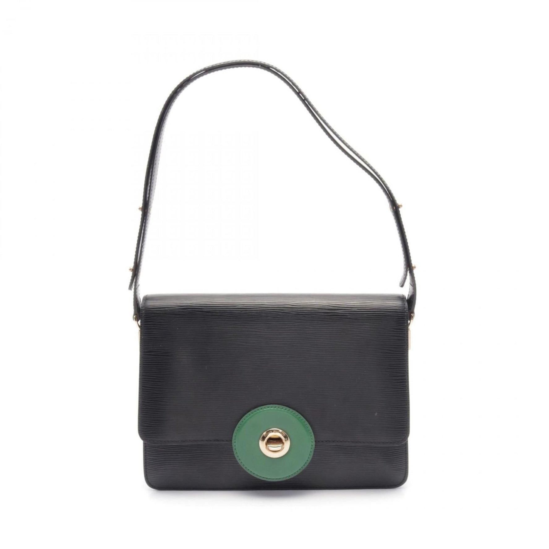 LOUIS VUITTON Free Run Shoulder Bag Leather Epi Women's Black Green M52414
