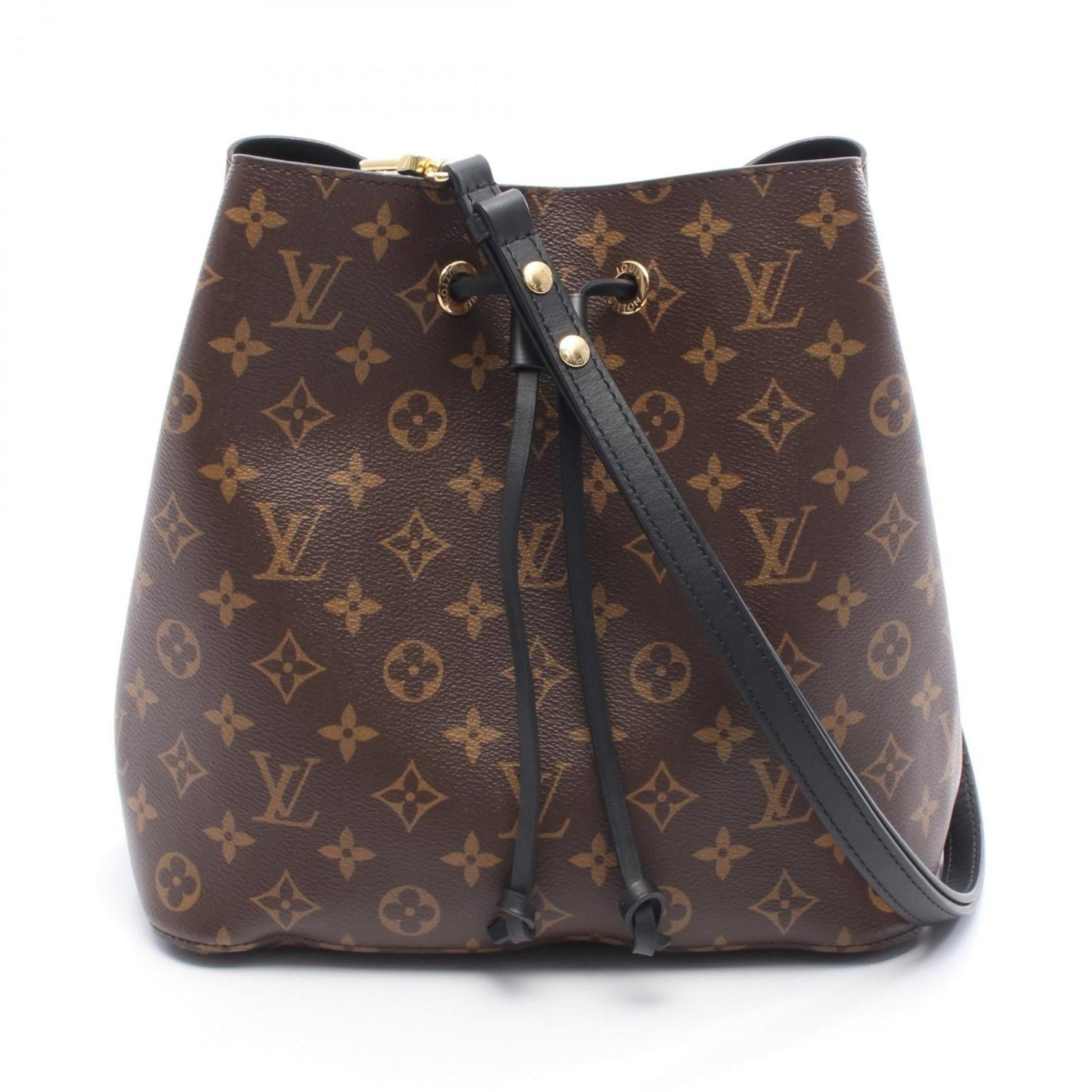 Louis Vuitton NeoNoe Monogram Noir Shoulder Bag, Coated Canvas and Leather, Brown Black