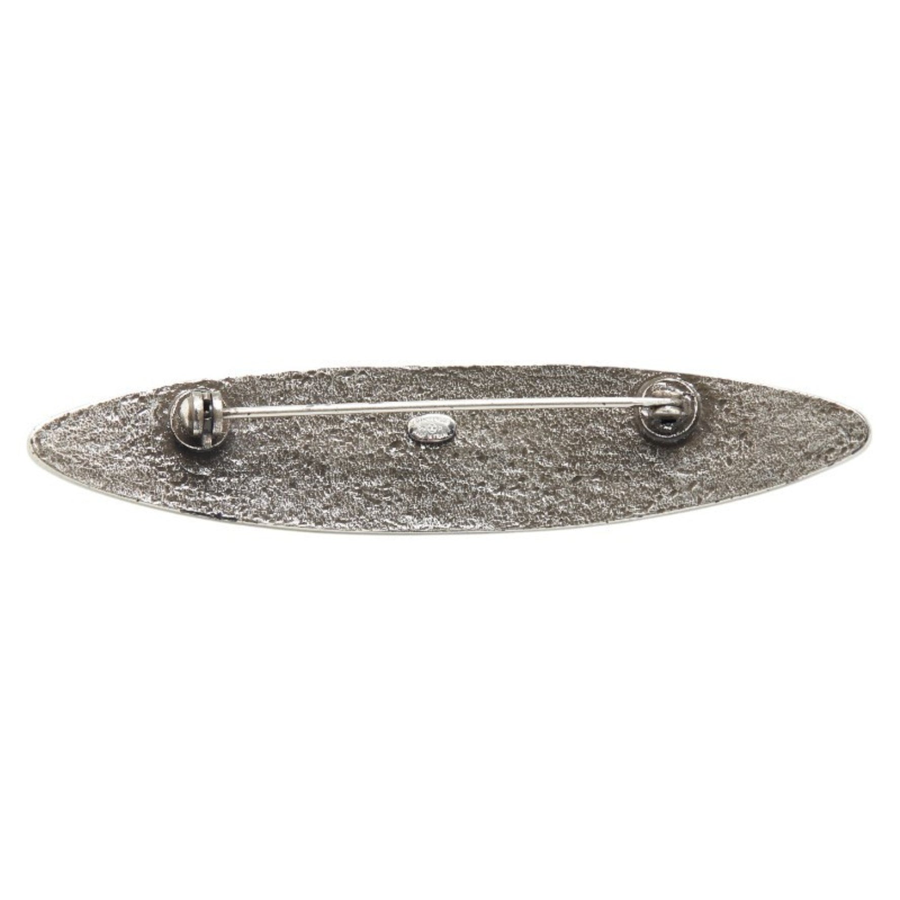 Chanel Coco Mark Brooch in Silver Metal with Faux Pearls for Women