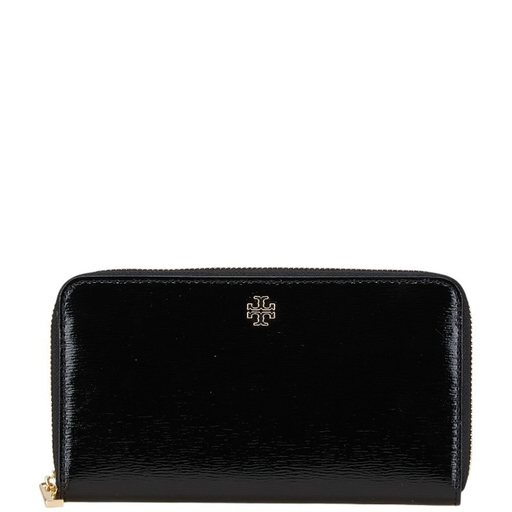 Tory Burch Logo Metal Round Zip Long Wallet Enamel