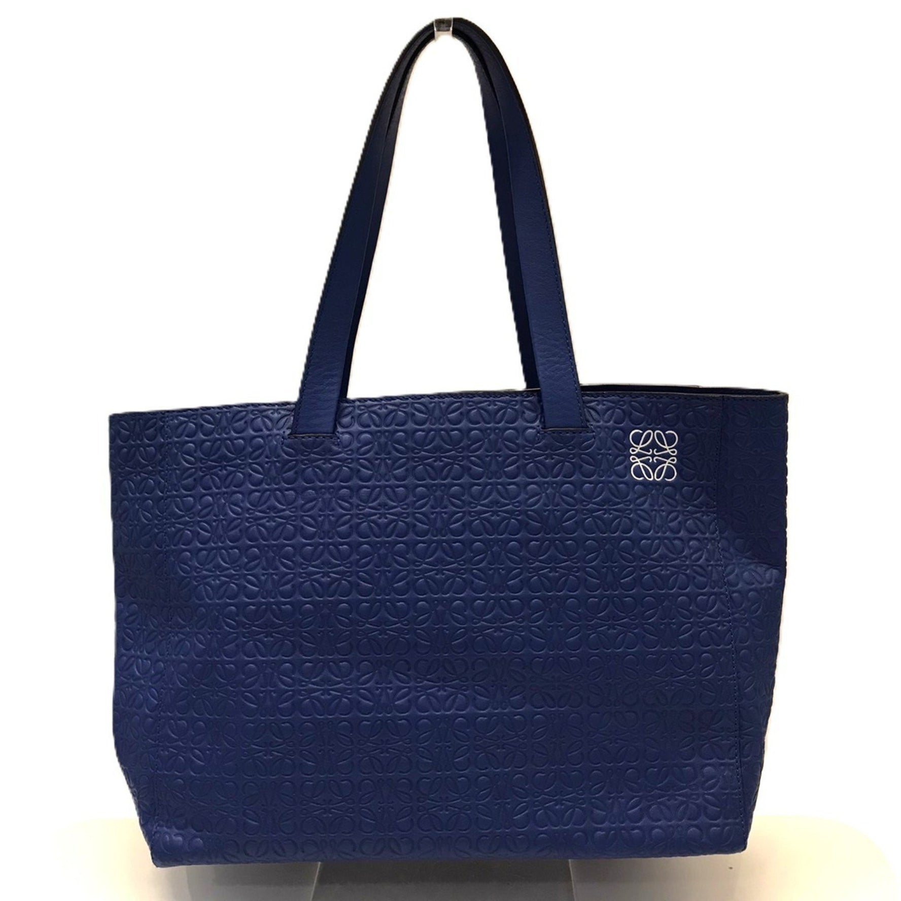 LOEWE Shopper Tote with Repeat Anagram in Leather
