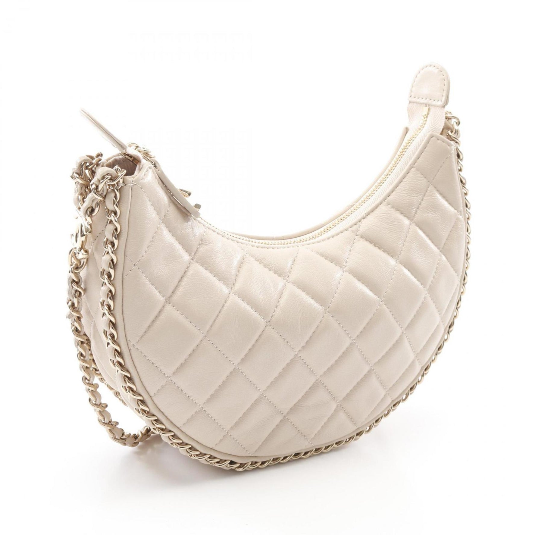 CHANEL Matelasse Small Hobo Shoulder Bag in Lambskin Leather, Pink, Women's, AS3917