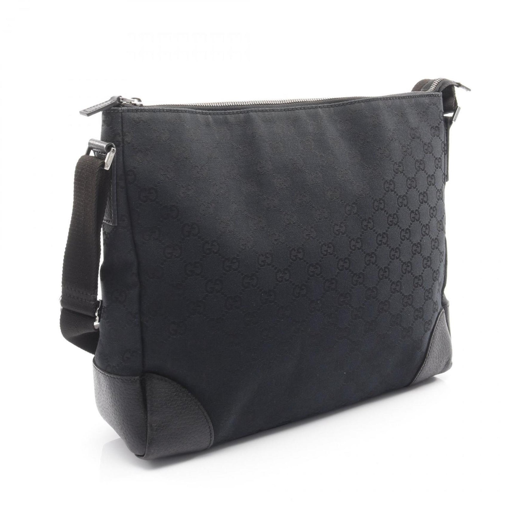 Gucci GG Canvas Shoulder Bag, and Leather, Men's