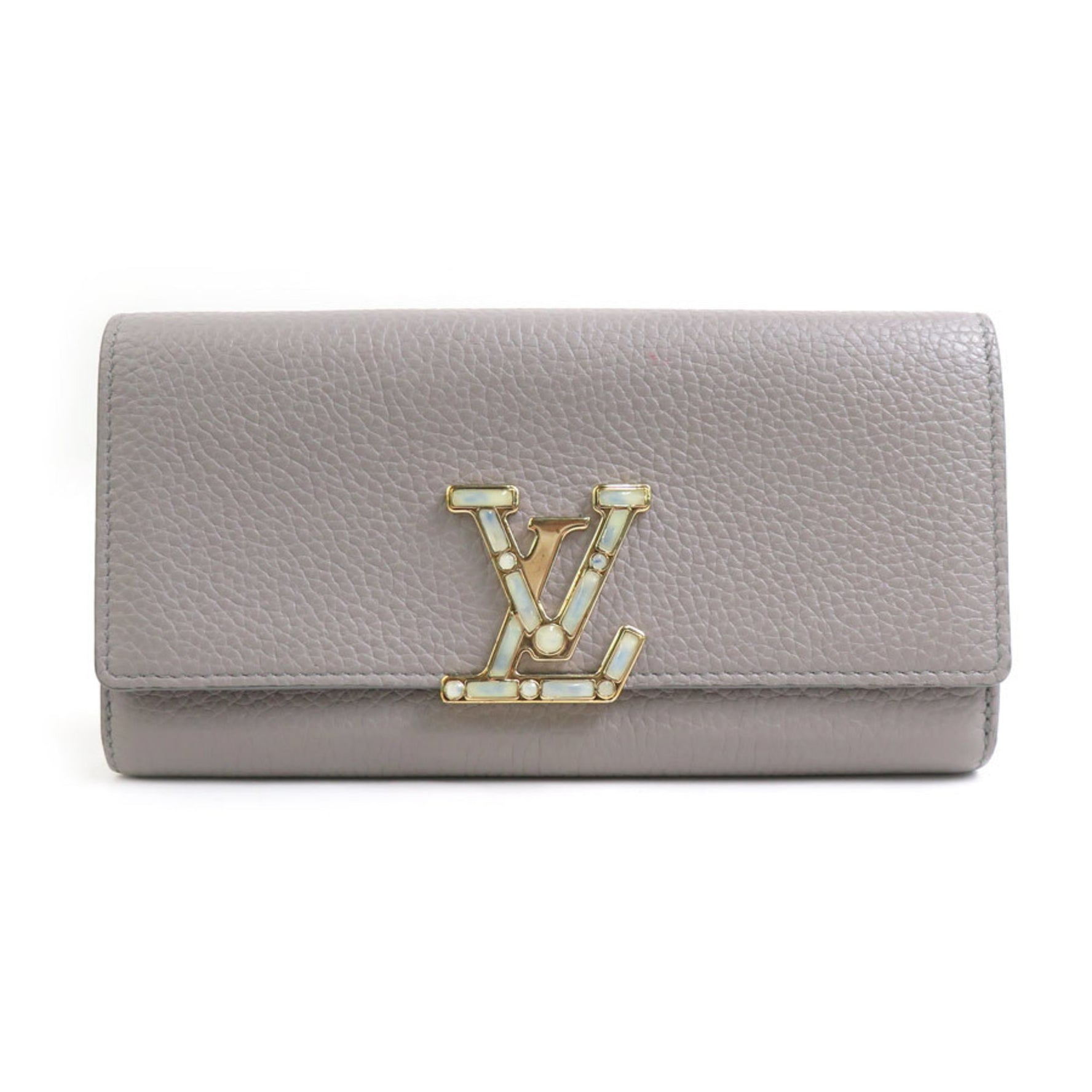 Louis Vuitton LOUIS VUITTON Long Wallet Portefeuille Capucines Leather Grey Women's M80928 55843f