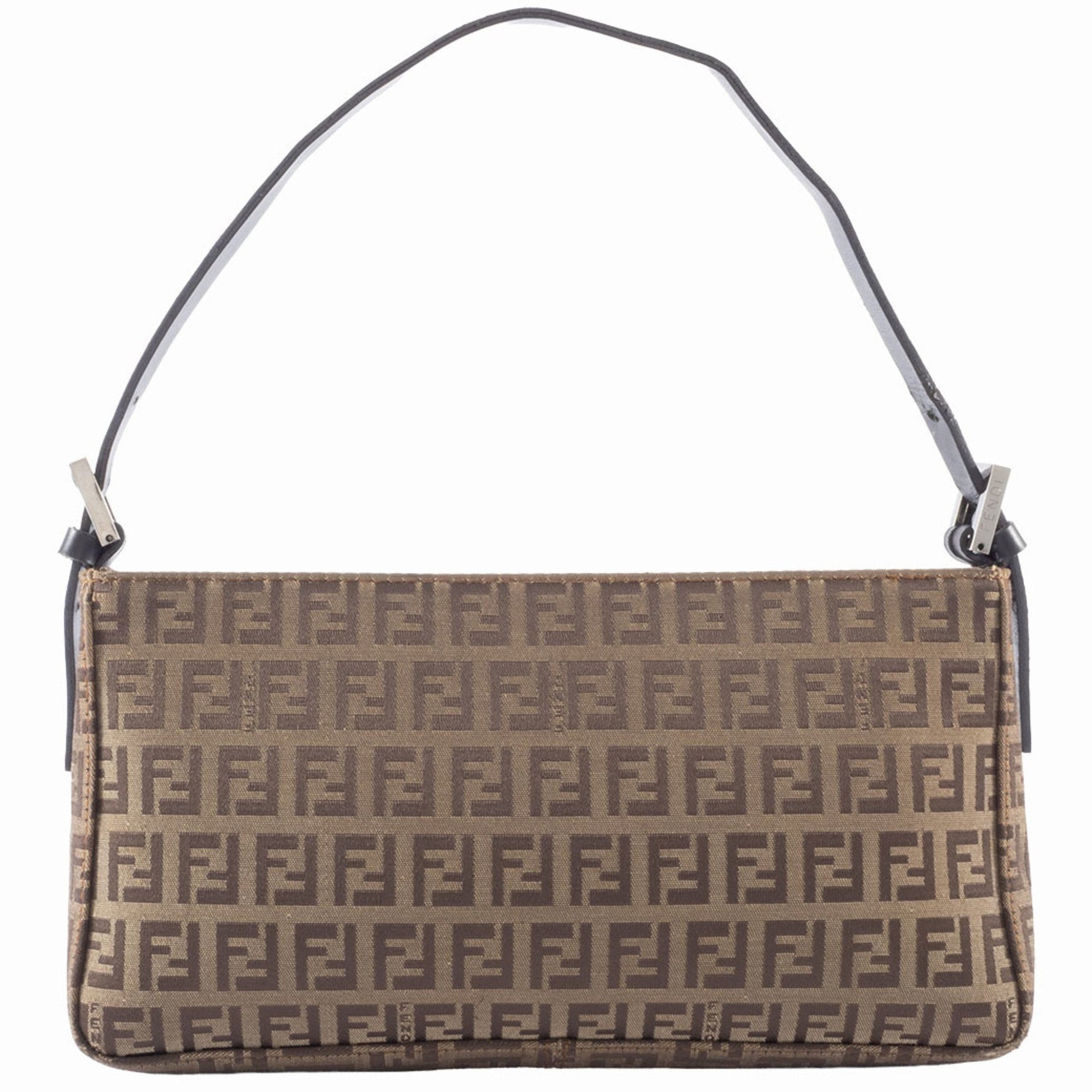 Fendi Zucca Shoulder Bag 8BR042 Canvas | Leather Beige Women's Pouch Zucchino FENDI