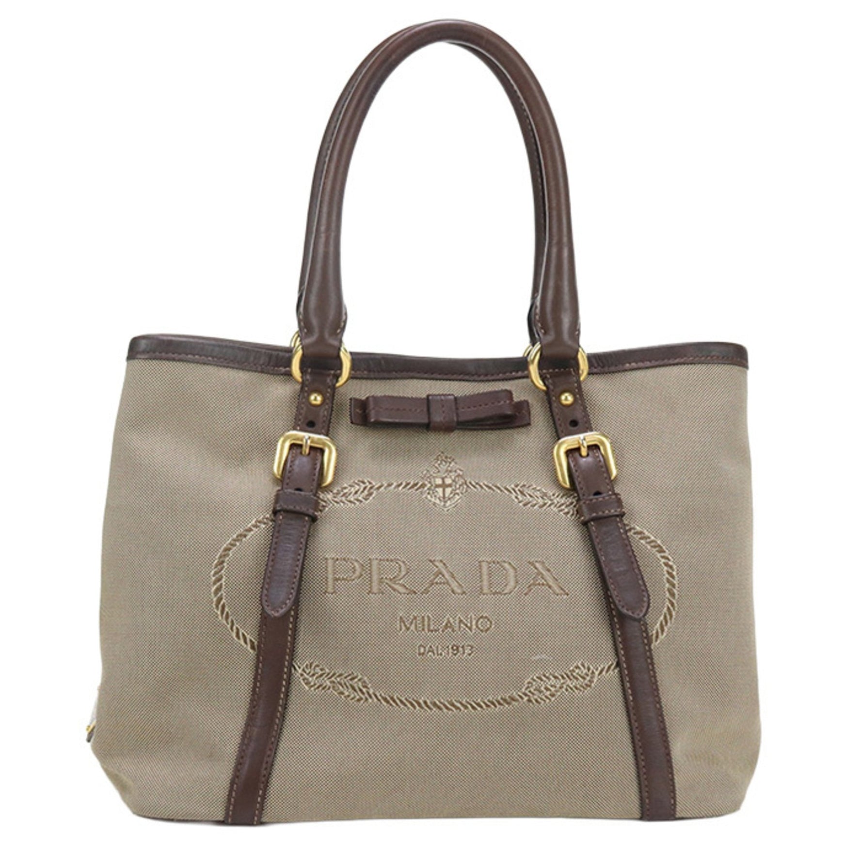 PRADA Tote Bag Logo Jacquard