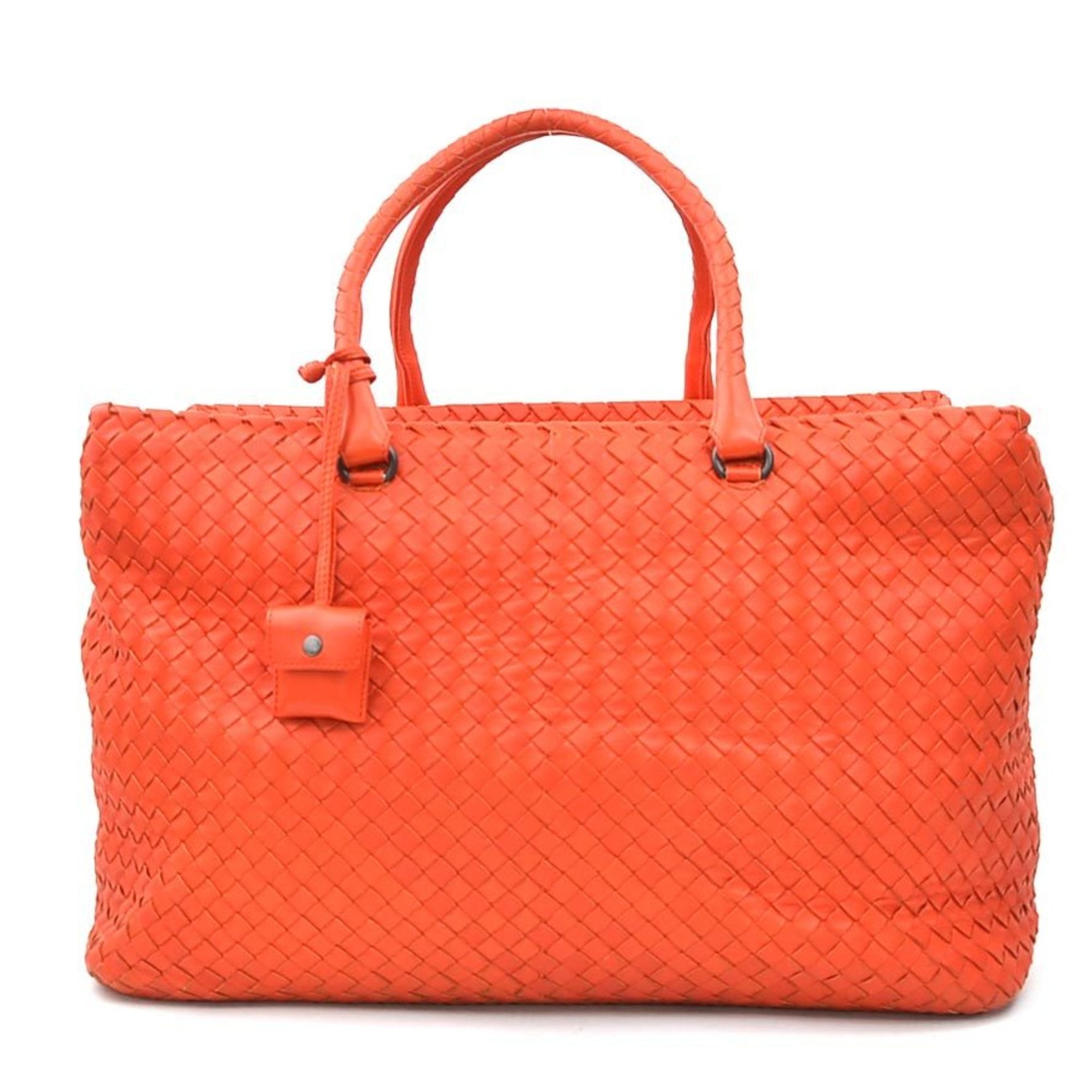 Bottega Veneta handbag in intrecciato leather orange red