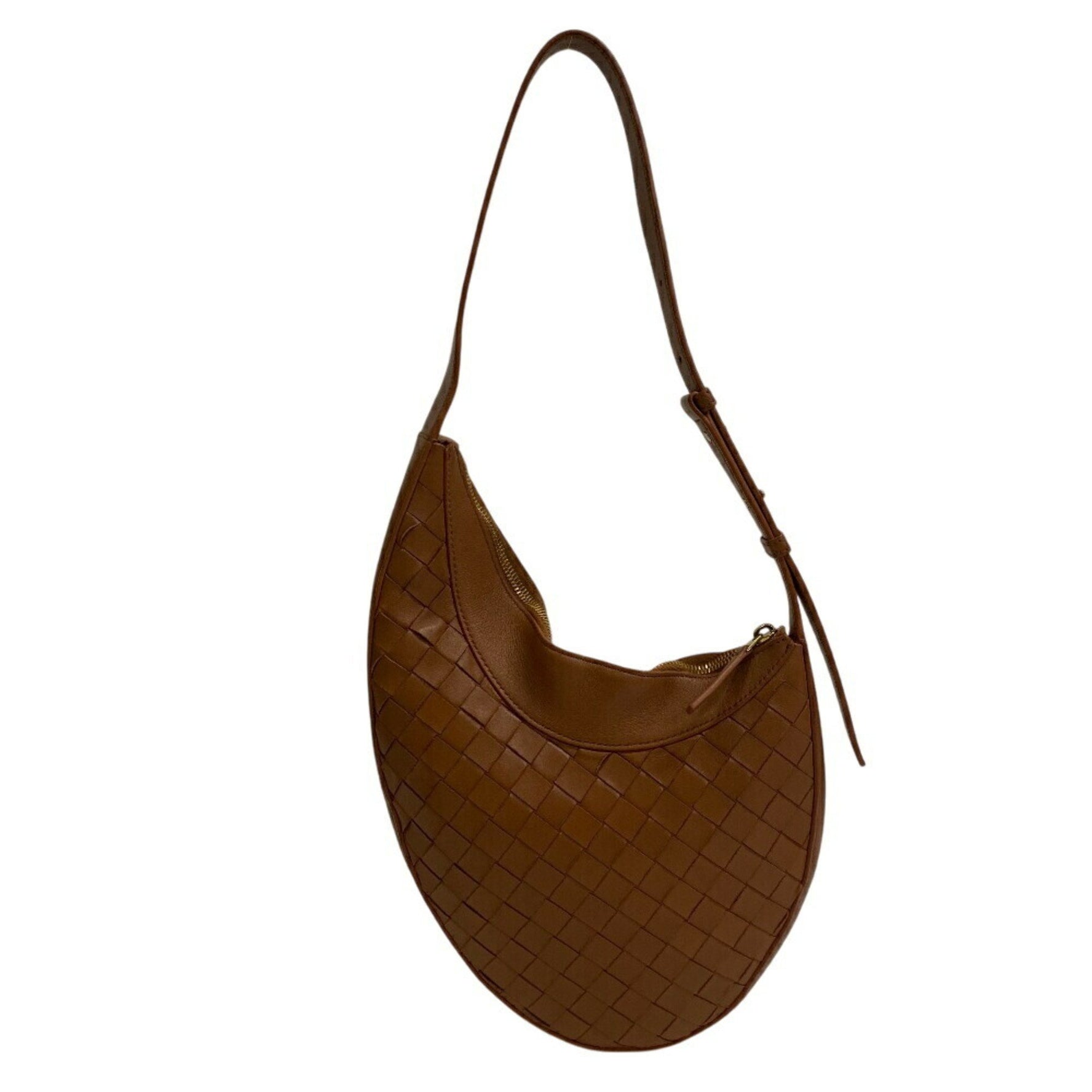 BOTTEGA VENETA Small Wood Drop Intrecciato Shoulder Bag for Women, Brown