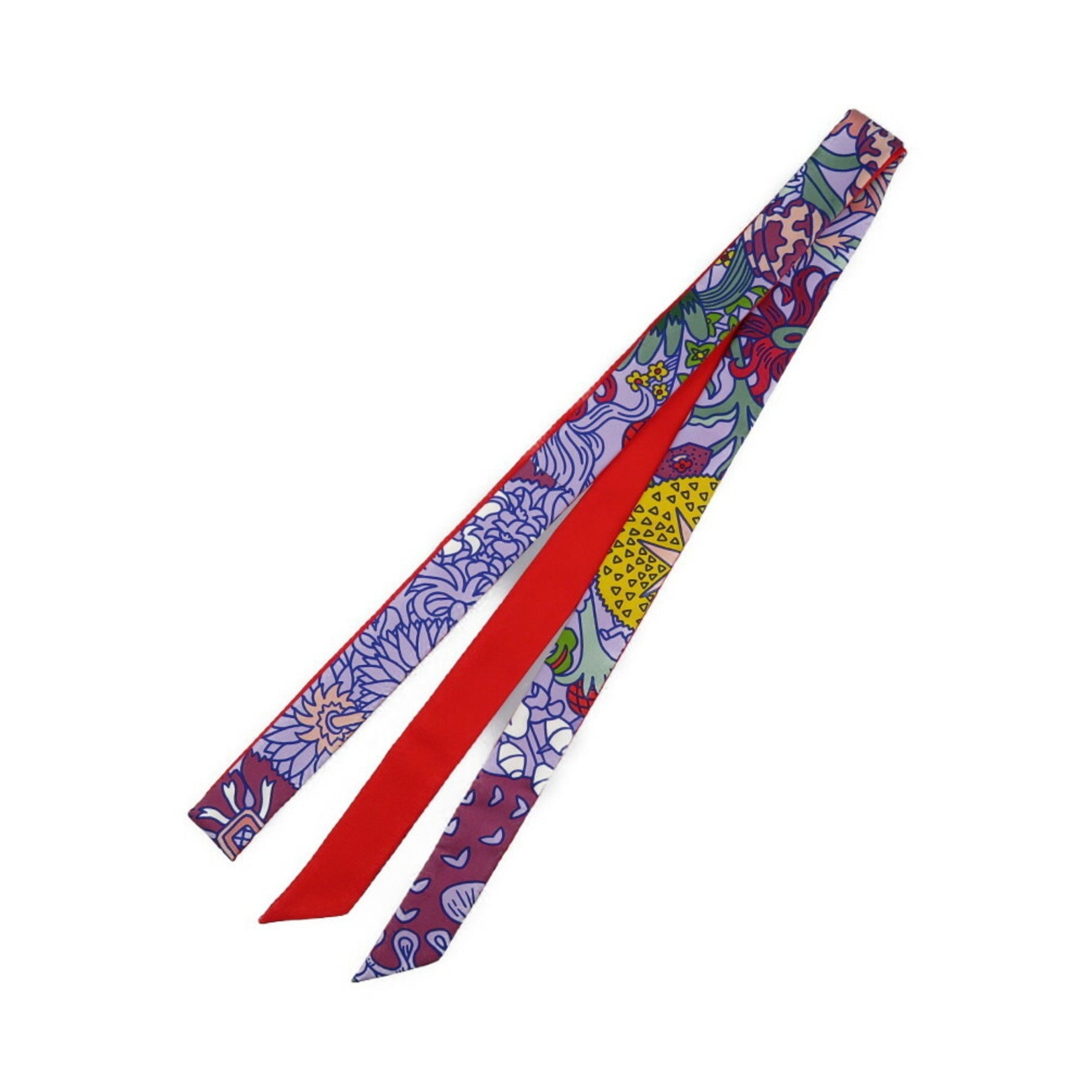 Hermes Twilon Flower Silk Purple Red Scarf Muffler