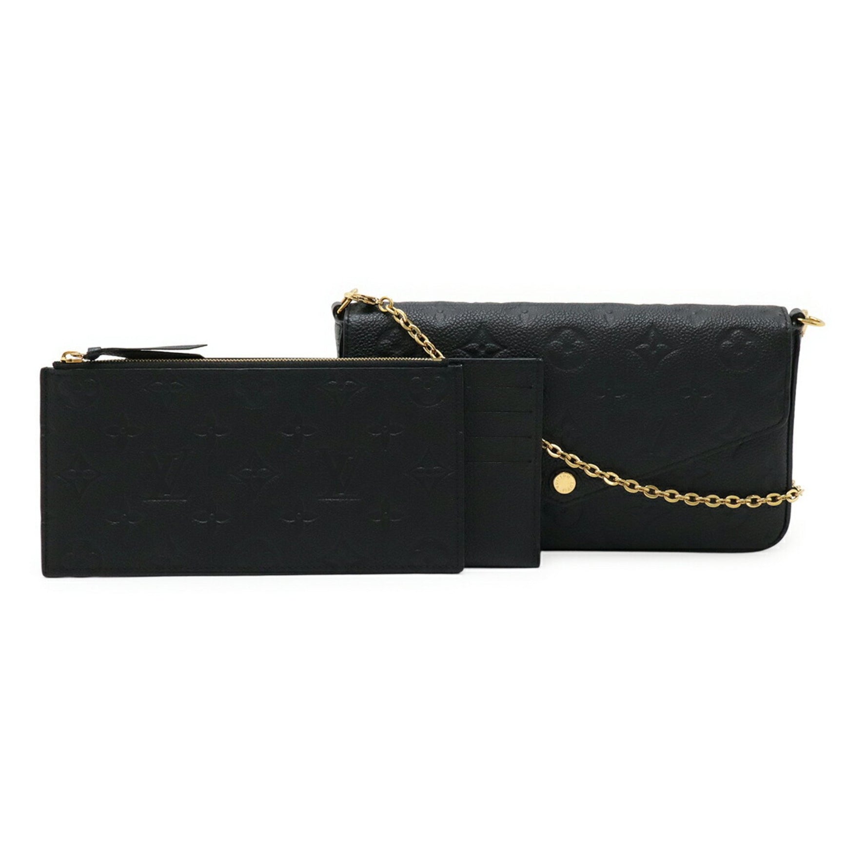 Louis Vuitton Monogram Empreinte Pochette Felicie Shoulder Bag/Clutch in Noir Black