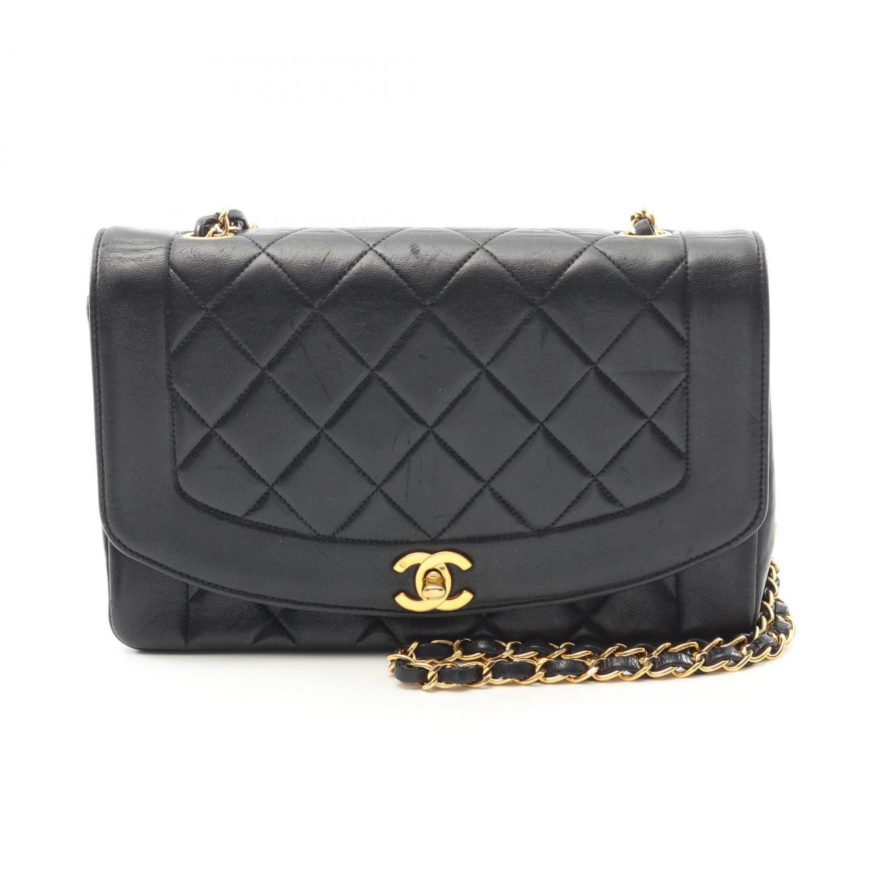 CHANEL Matelasse Diana Flap Shoulder Bag Lambskin (Sheepskin)
