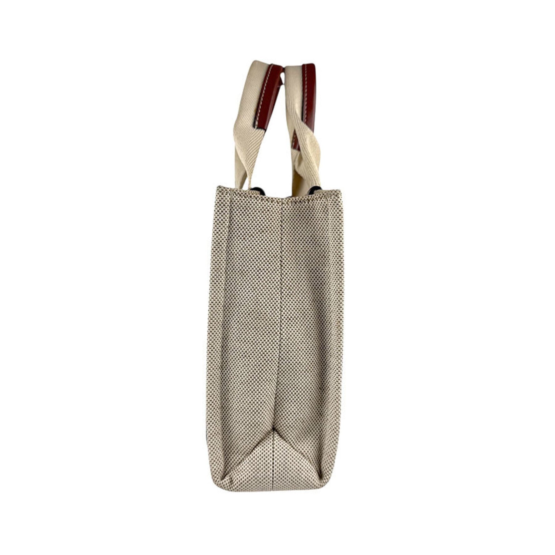 Chloé Chloe Woody Small Handbag, Canvas and Leather, Ivory Brown, Women's, Z6539