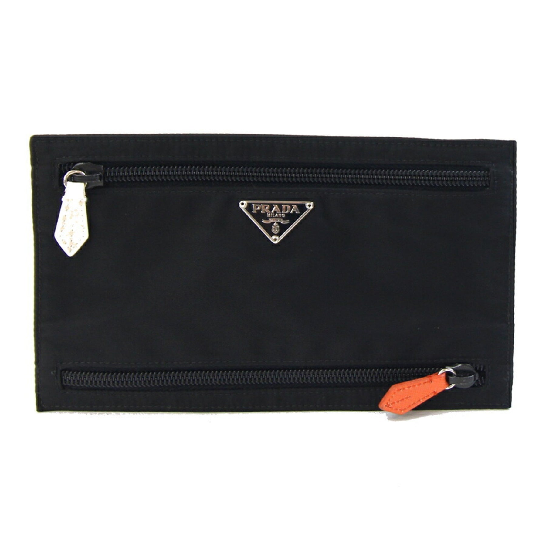 Prada Pouch Black Multicolor Nylon and Leather Travel Women