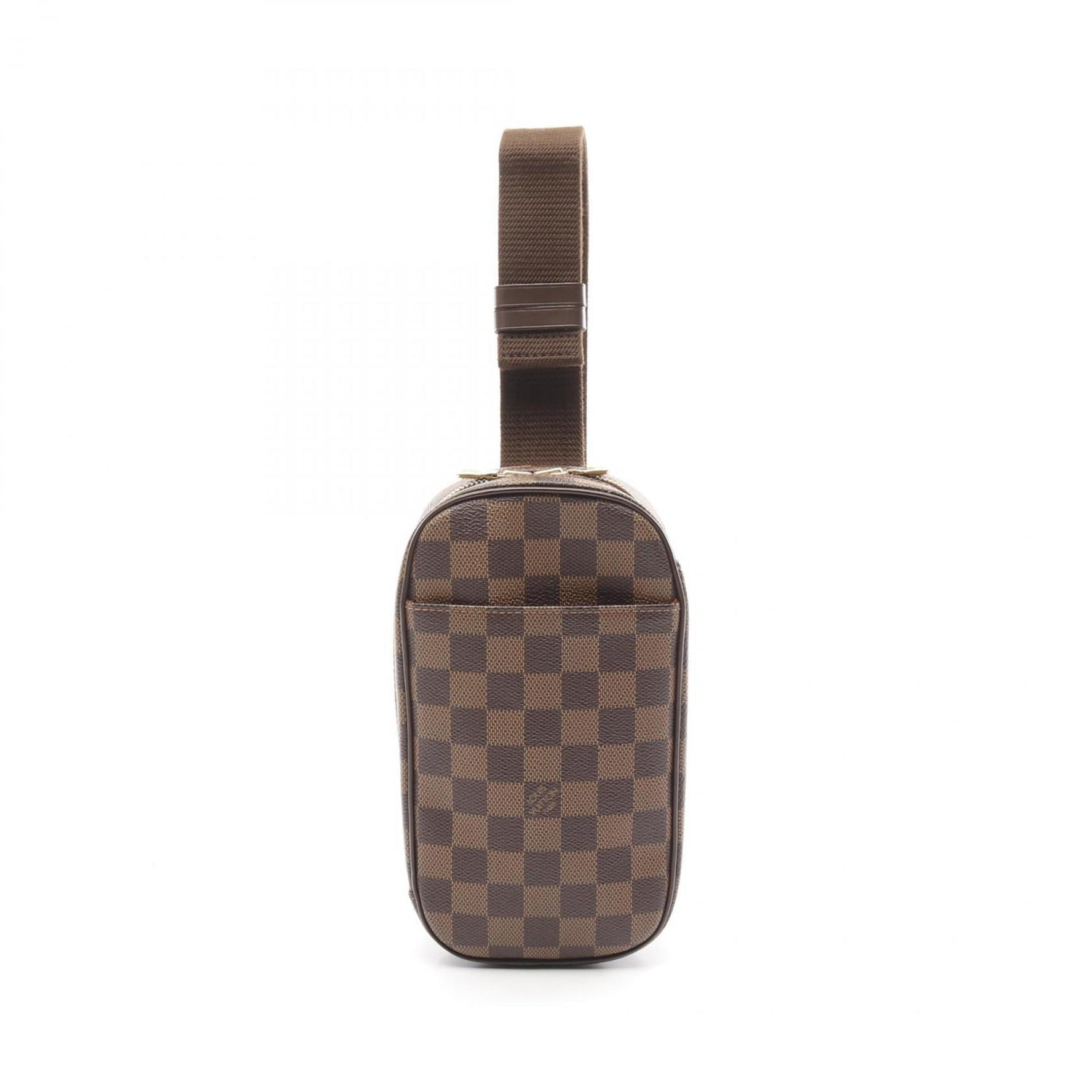 Louis Vuitton LOUIS VUITTON Pochette Ganjou Damier Ebene Waist Bag Body Coated Canvas Leather Men's Women's Brown N48048