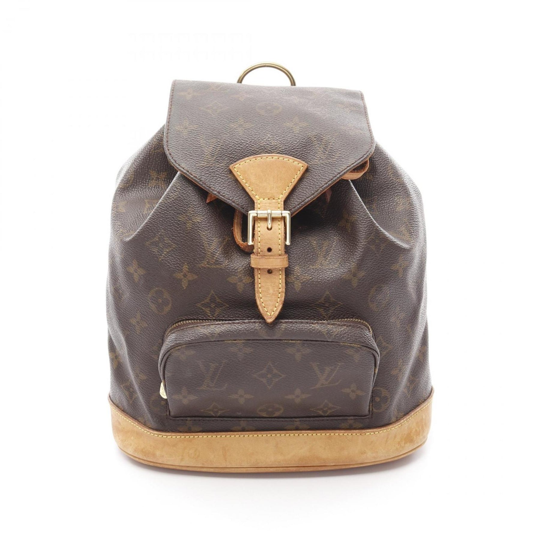 Louis Vuitton Montsouris MM Monogram Backpack Coated Canvas Leather Brown