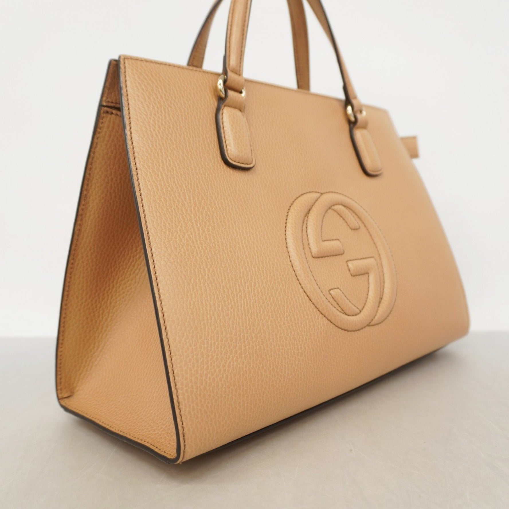Gucci Interlocking G Handbag Leather Champagne Bag