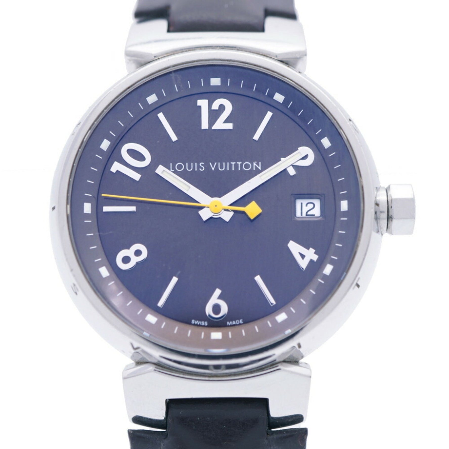 Louis Vuitton Tambour Q1311 Quartz Watch SS/Leather Brown LV 1419LOUIS VUITTON Women's