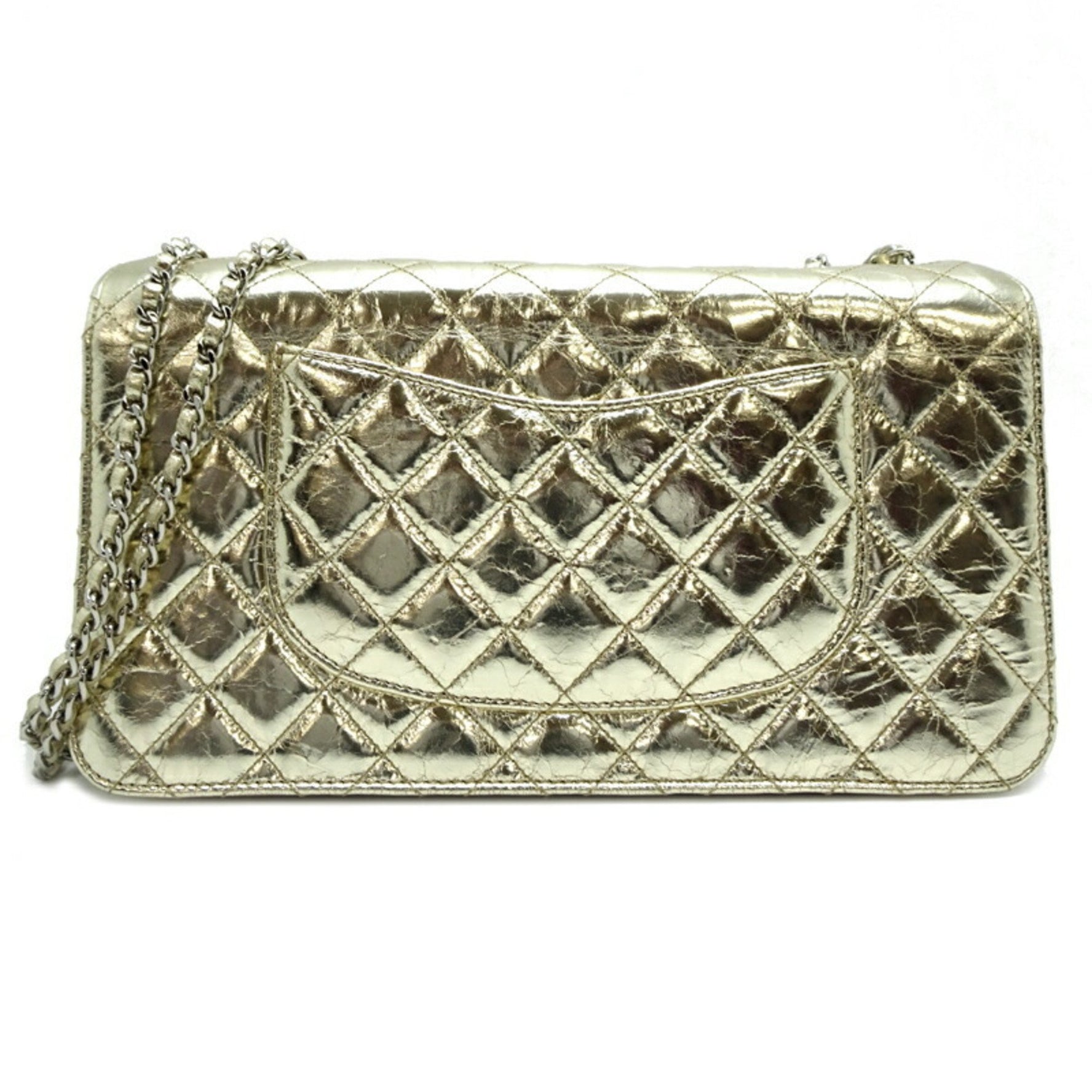 Chanel Matelasse Chain Shoulder Bag Leather Metallic Gold