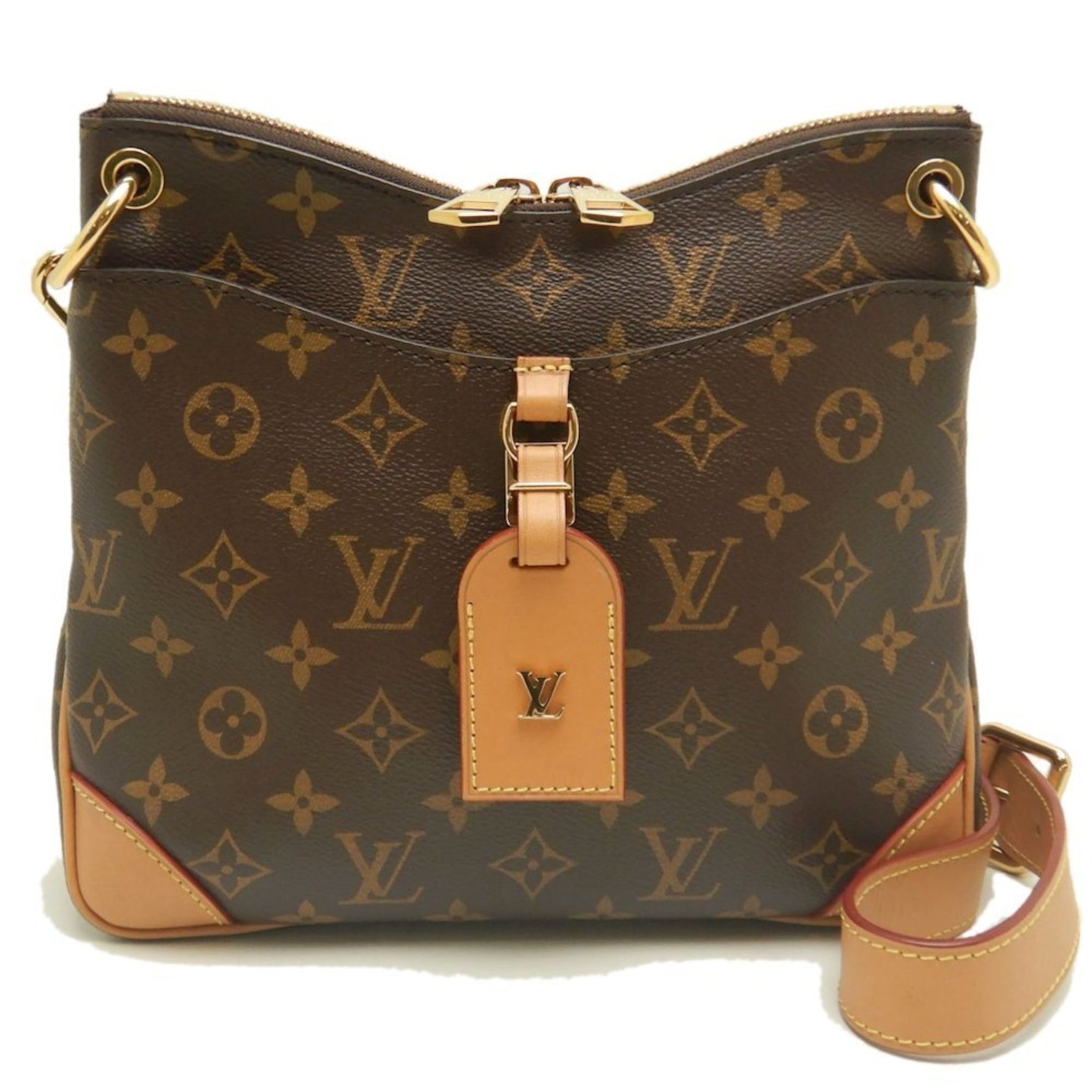 LOUIS VUITTON Monogram Odeon NM PM Shoulder Bag Brown