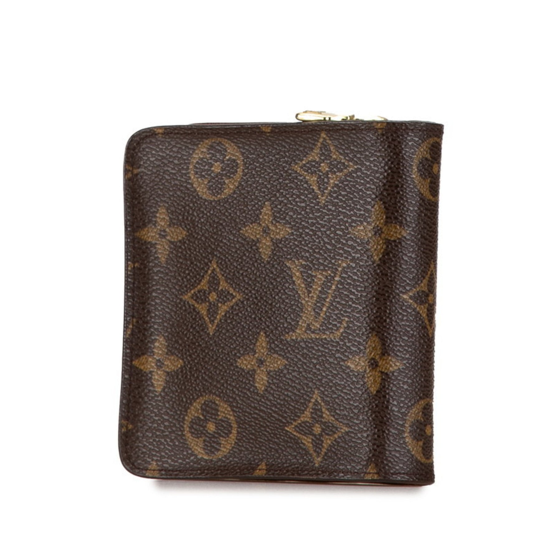 Louis Vuitton Monogram Compact Zip Bi-fold Wallet Brown PVC Leather