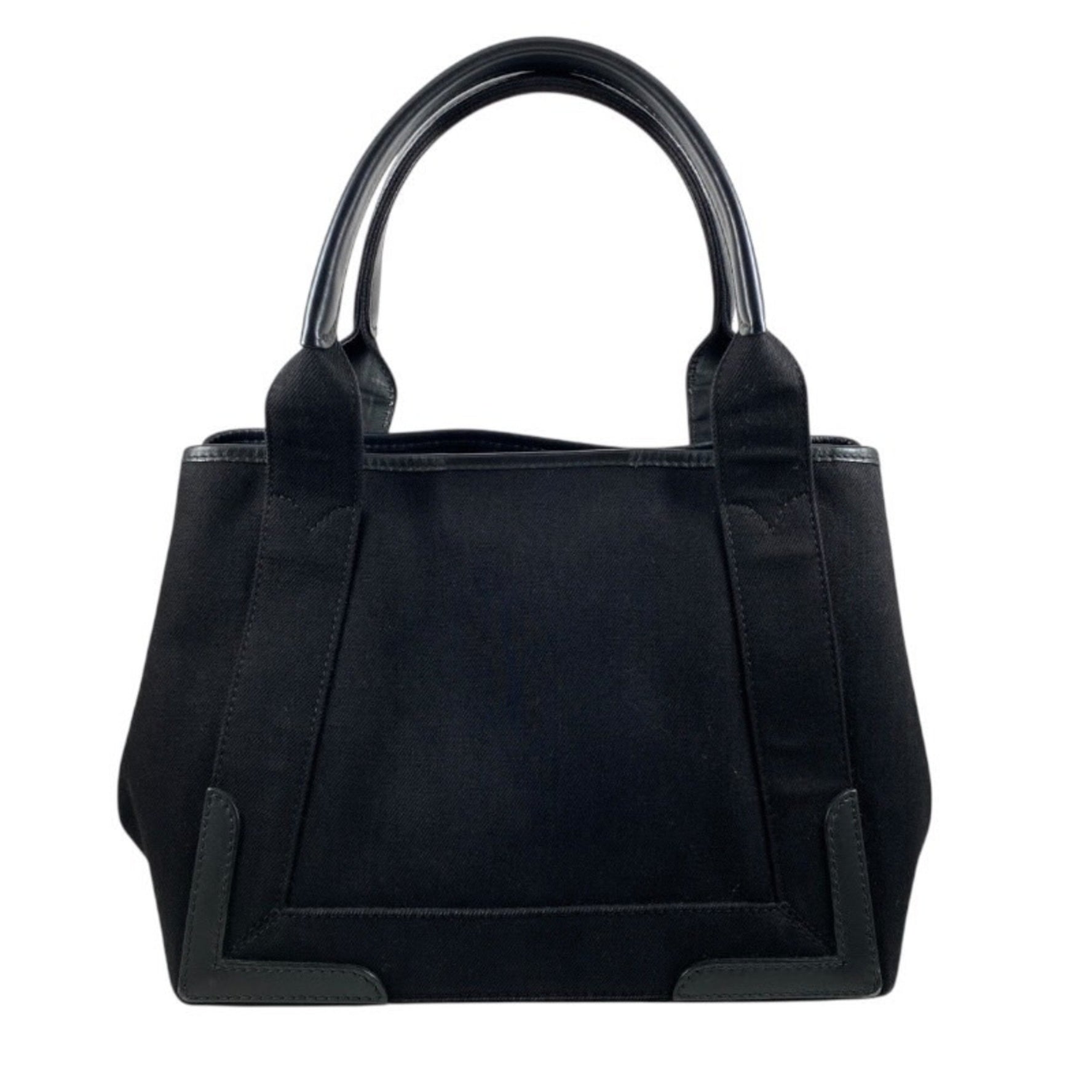BALENCIAGA Cabas S 9DH1N Women's Cotton Canvas Handbag with Pouch, Black