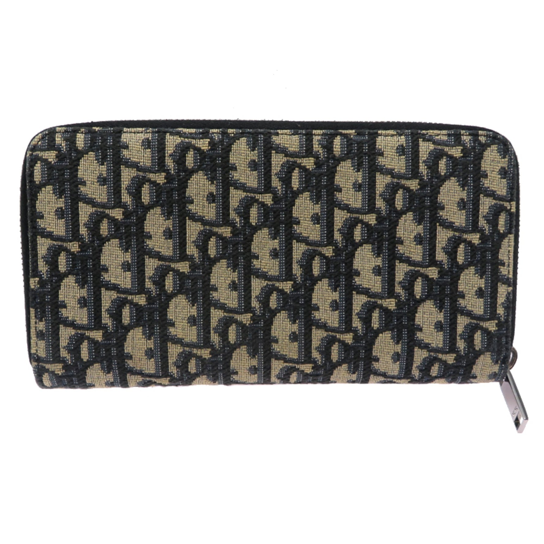 Christian Dior Dior Long Zip Wallet, Oblique Jacquard, Beige