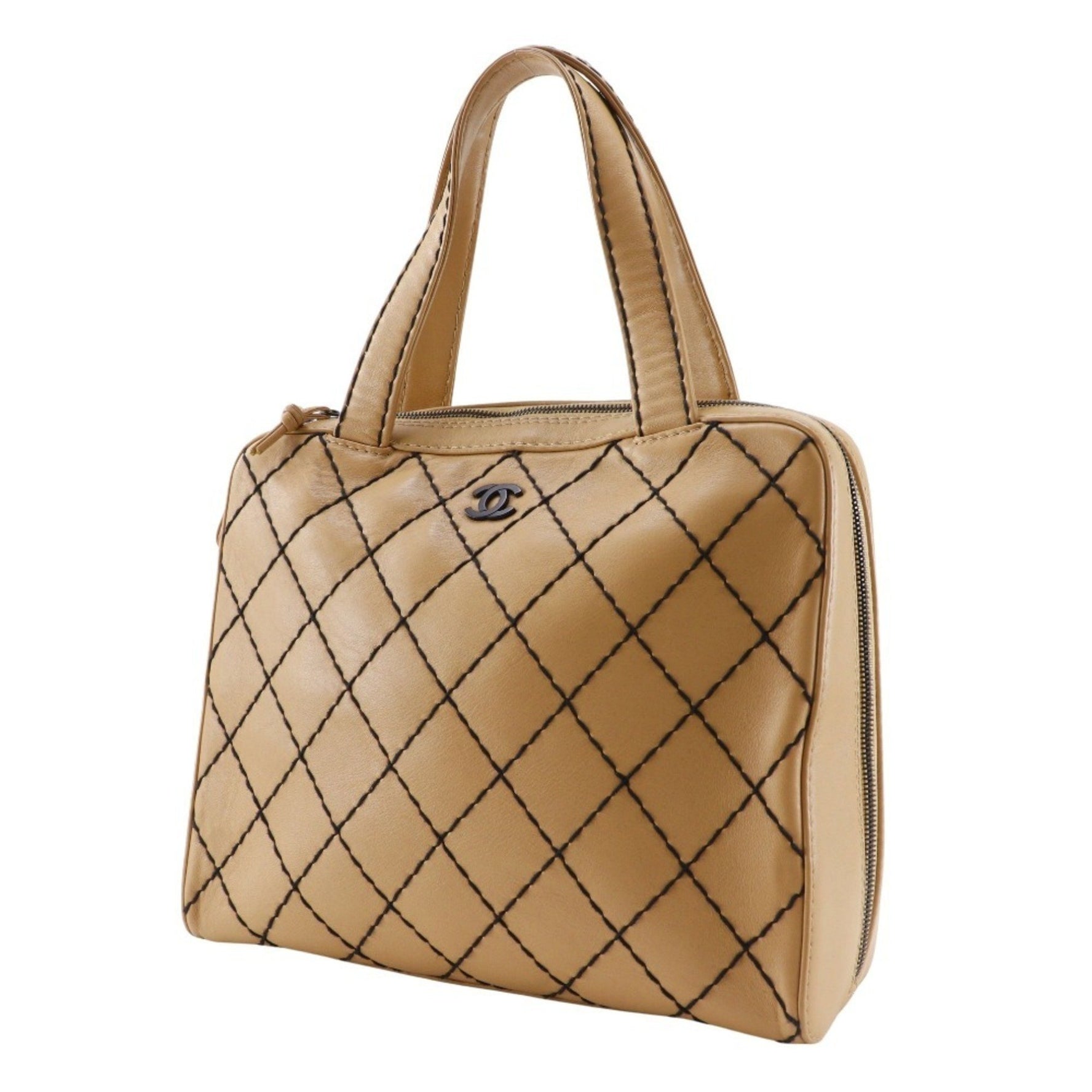 CHANEL Wild Stitch Tote Bag Calfskin, Size, Double