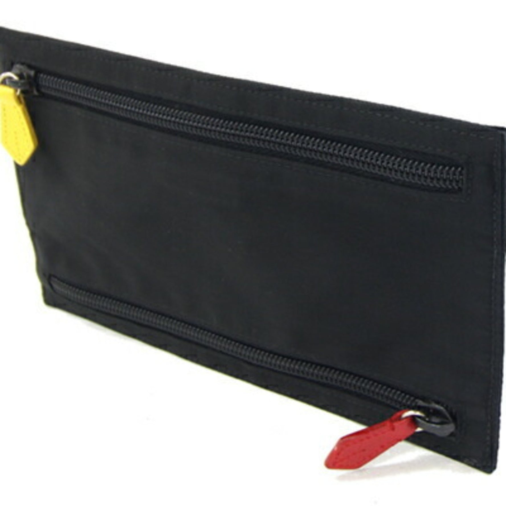 Prada Pouch Black Multicolor Nylon and Leather Travel Women