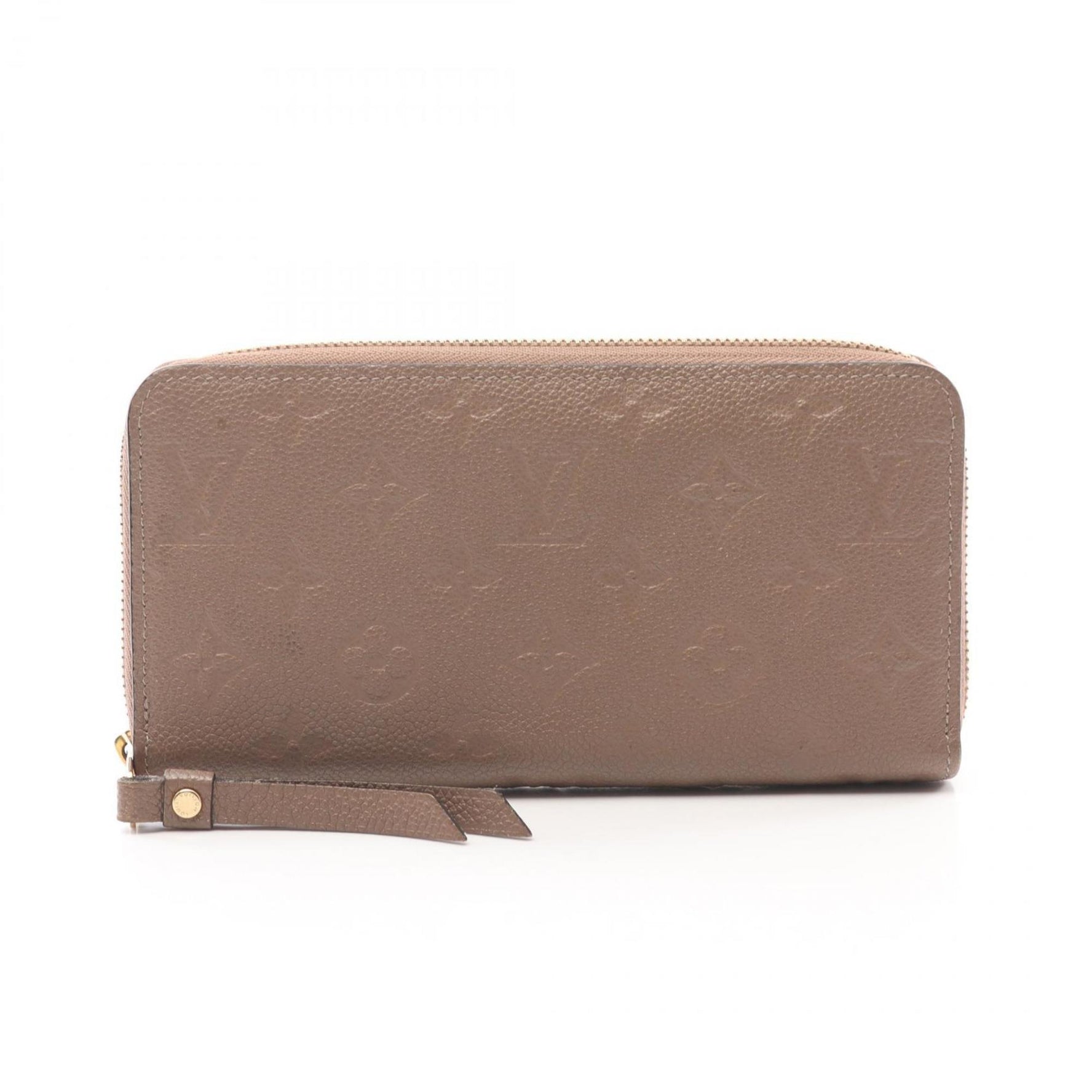 Louis Vuitton Zippy Wallet Round Long Leather Monogram Empreinte Beige