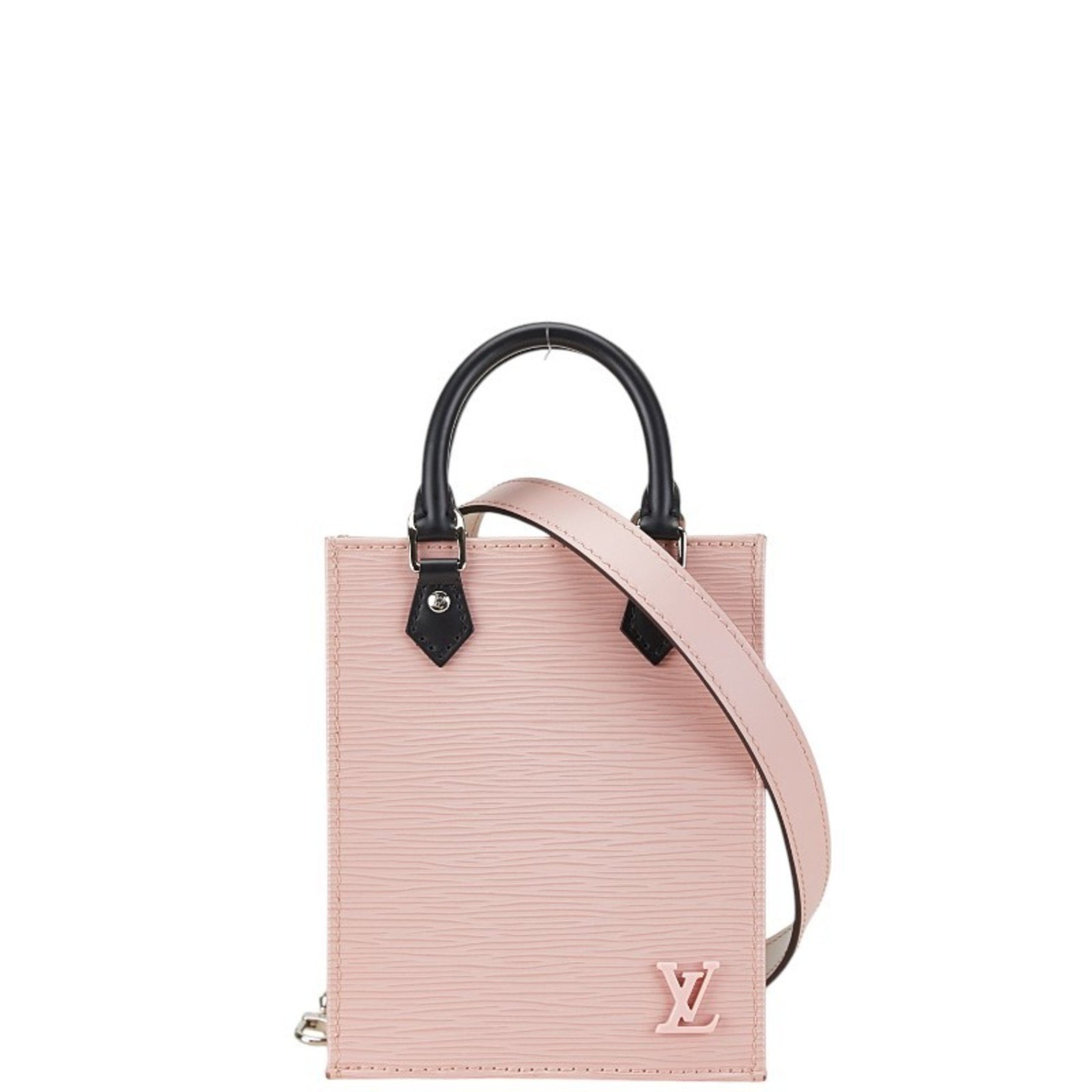 Louis Vuitton Epi Petite Sac Plat Handbag Shoulder Bag Rose Ballerine Leather