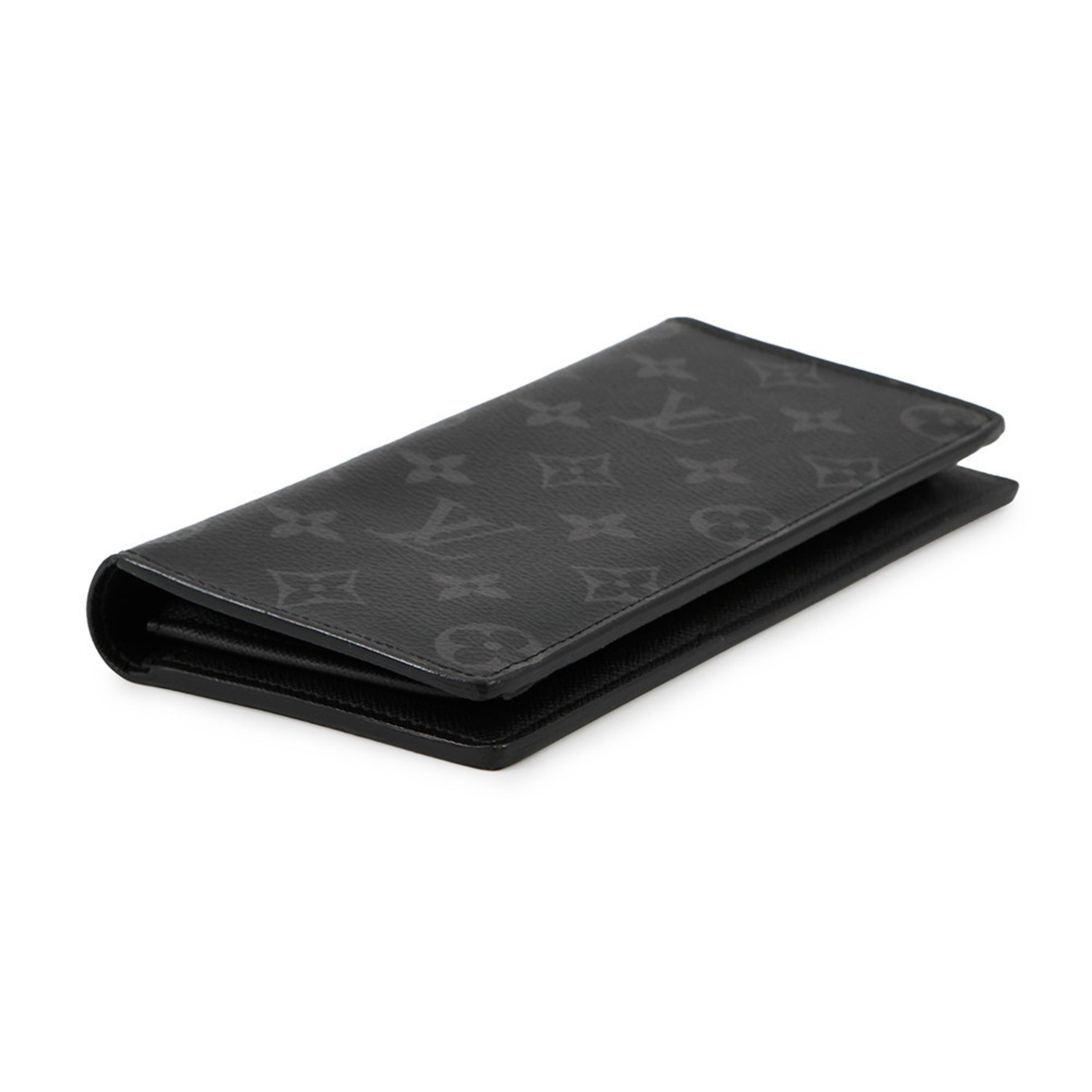 Louis Vuitton Monogram Eclipse Portefeuille Brazza Long Wallet M61697 LOUIS VUITTON Men's Black