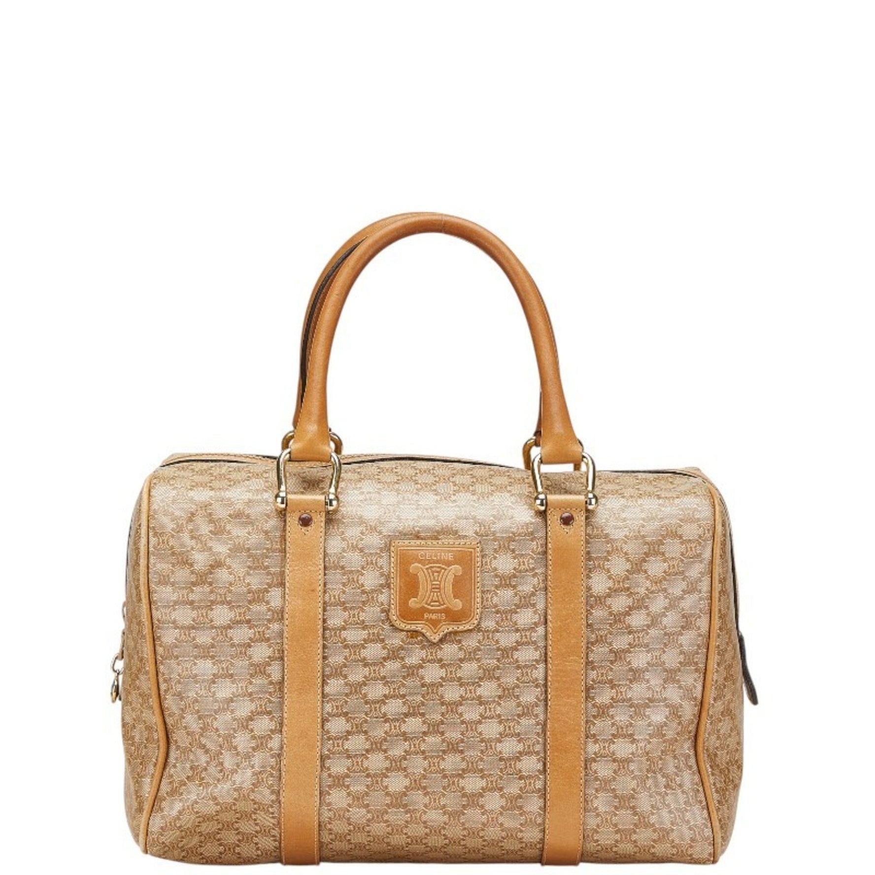 Celine Macadam handbag, mini Boston bag, leather