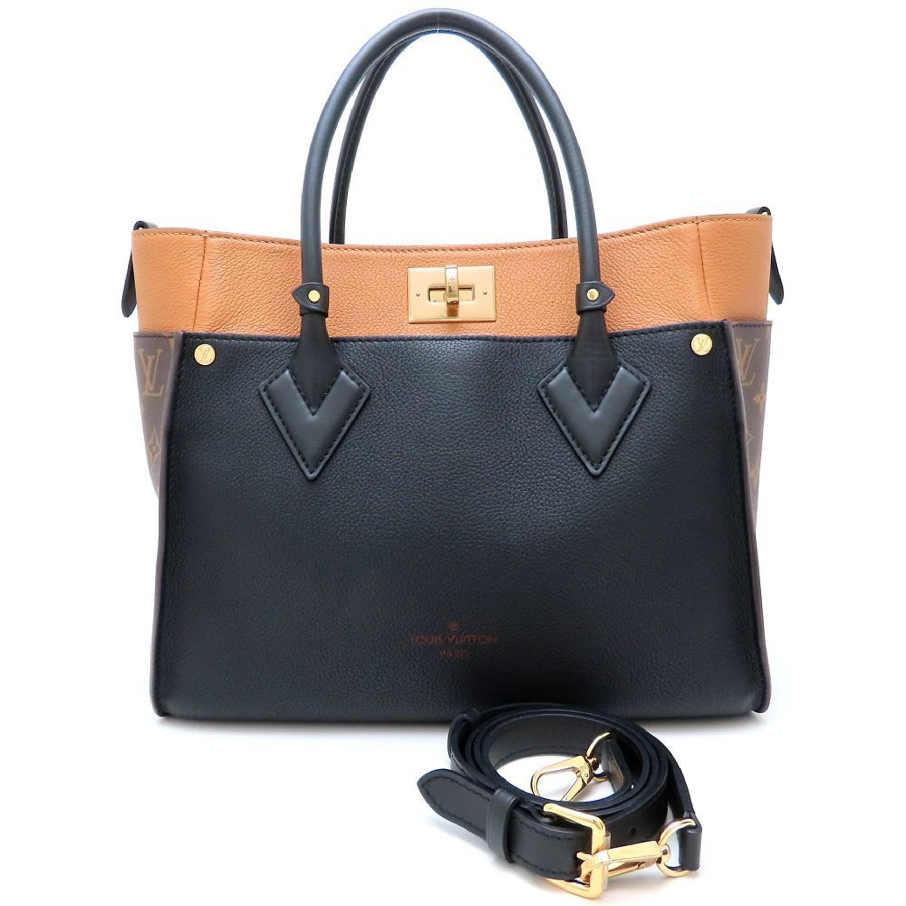 LOUIS VUITTON Louis Vuitton Calfskin x On My Side MM Handbag Laurier