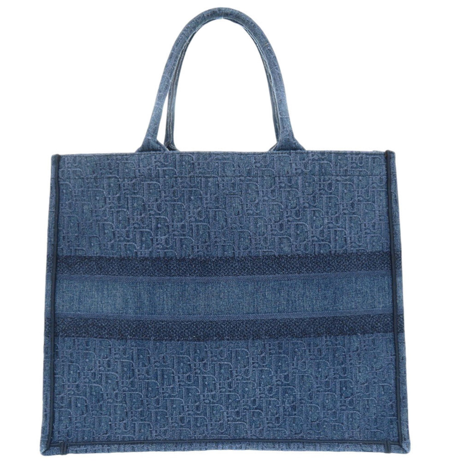 Christian Dior Oblique Book Tote Large Denim Bag 0150