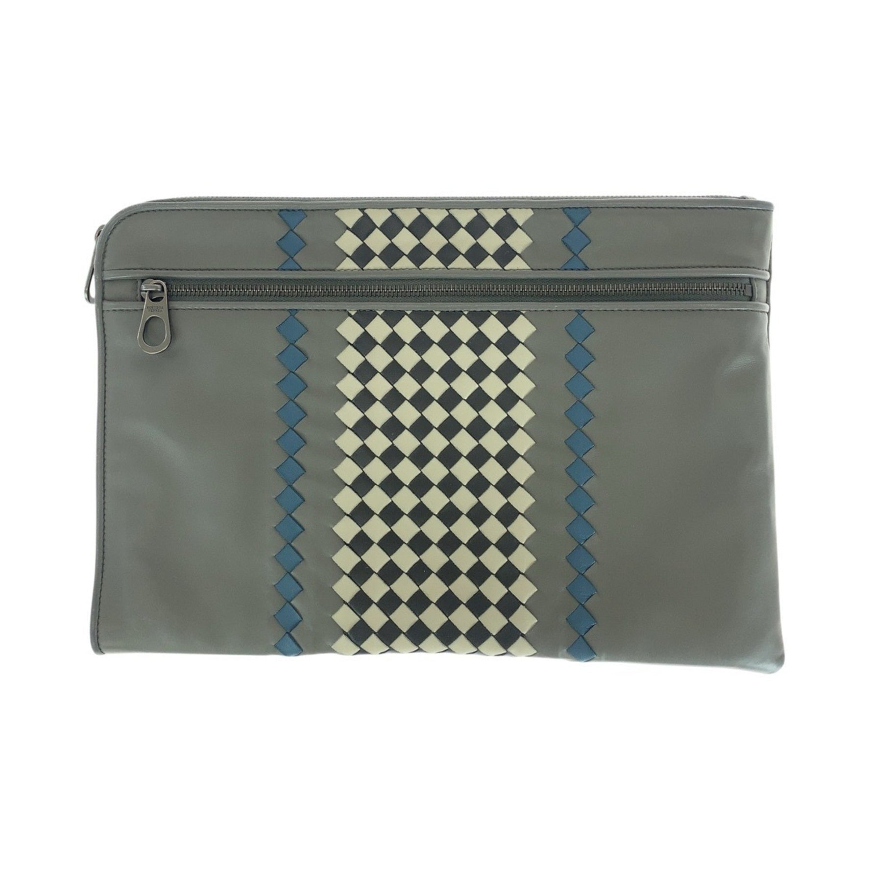 BOTTEGAVENETA Bottega Veneta Intrecciato Gunmetal Hardware Leather Clutch Bag Second Men's